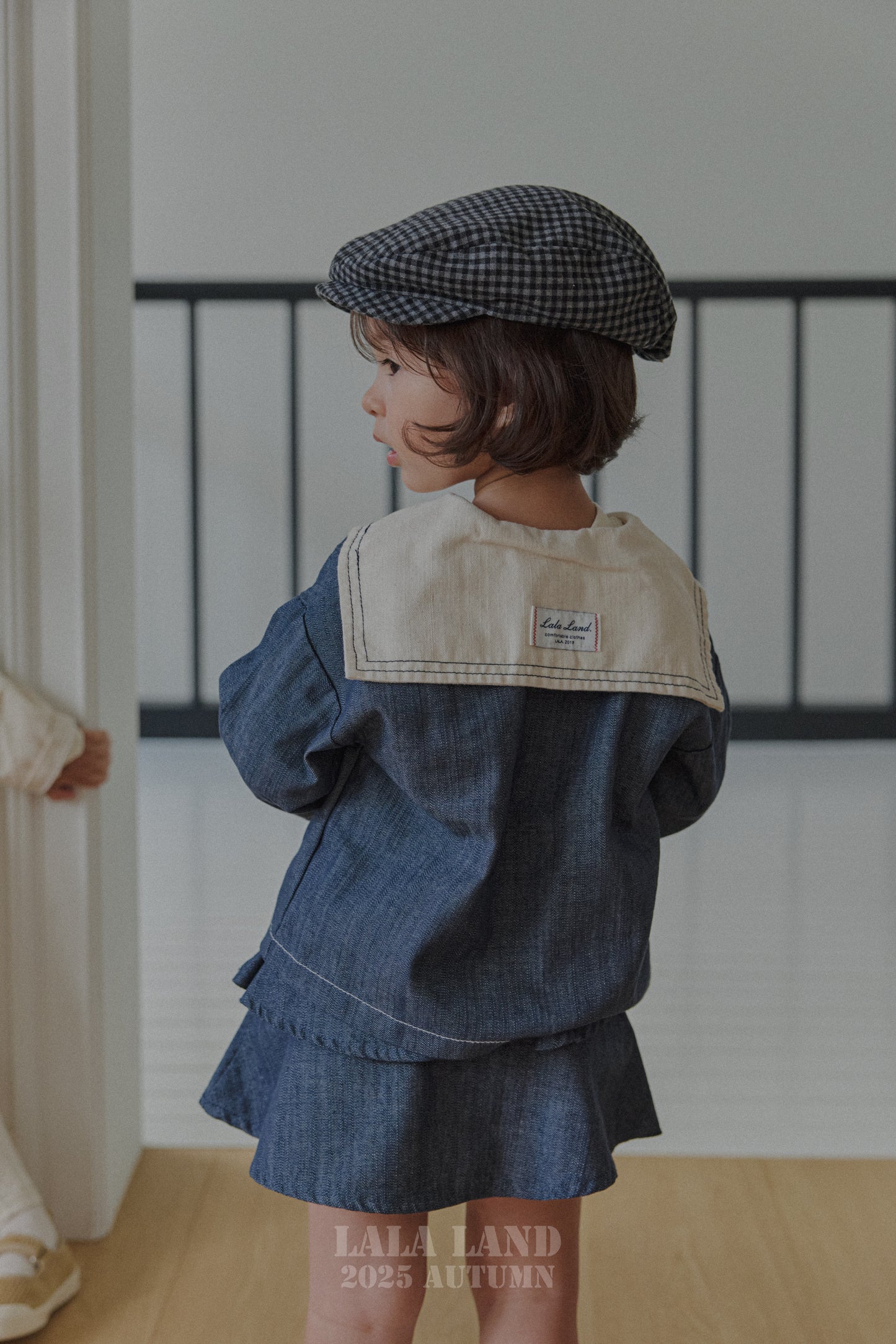 Kids Gingham Flat Cap