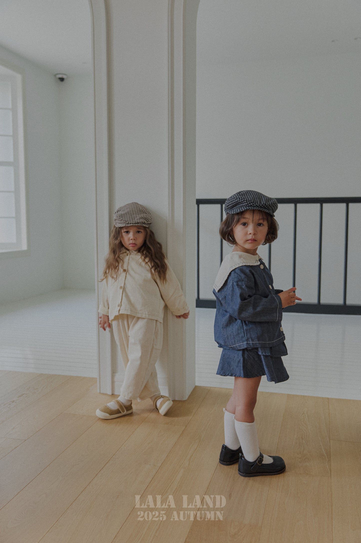Kids Gingham Flat Cap