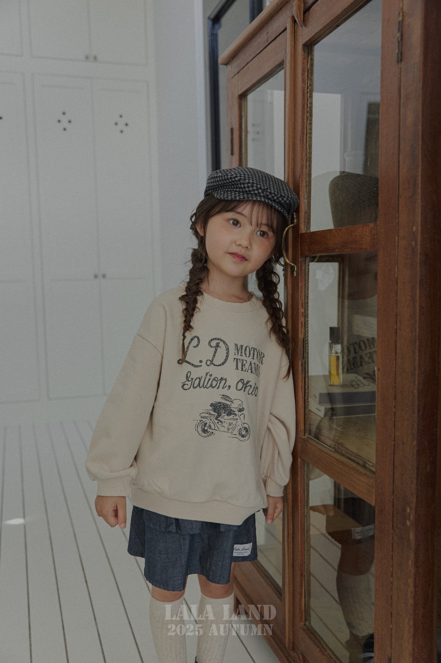 Kids Gingham Flat Cap