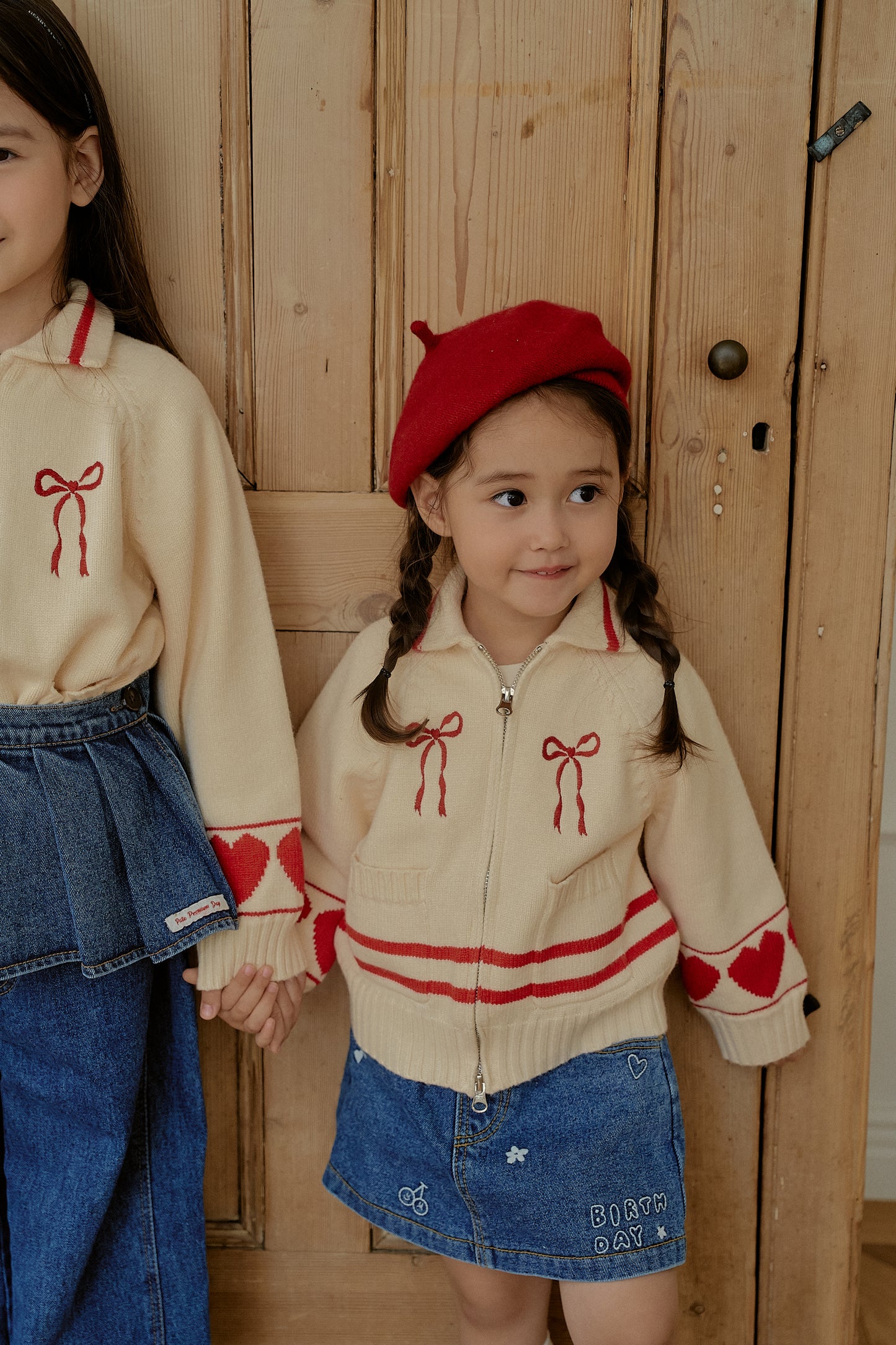 Heart Knit Zip-Up
