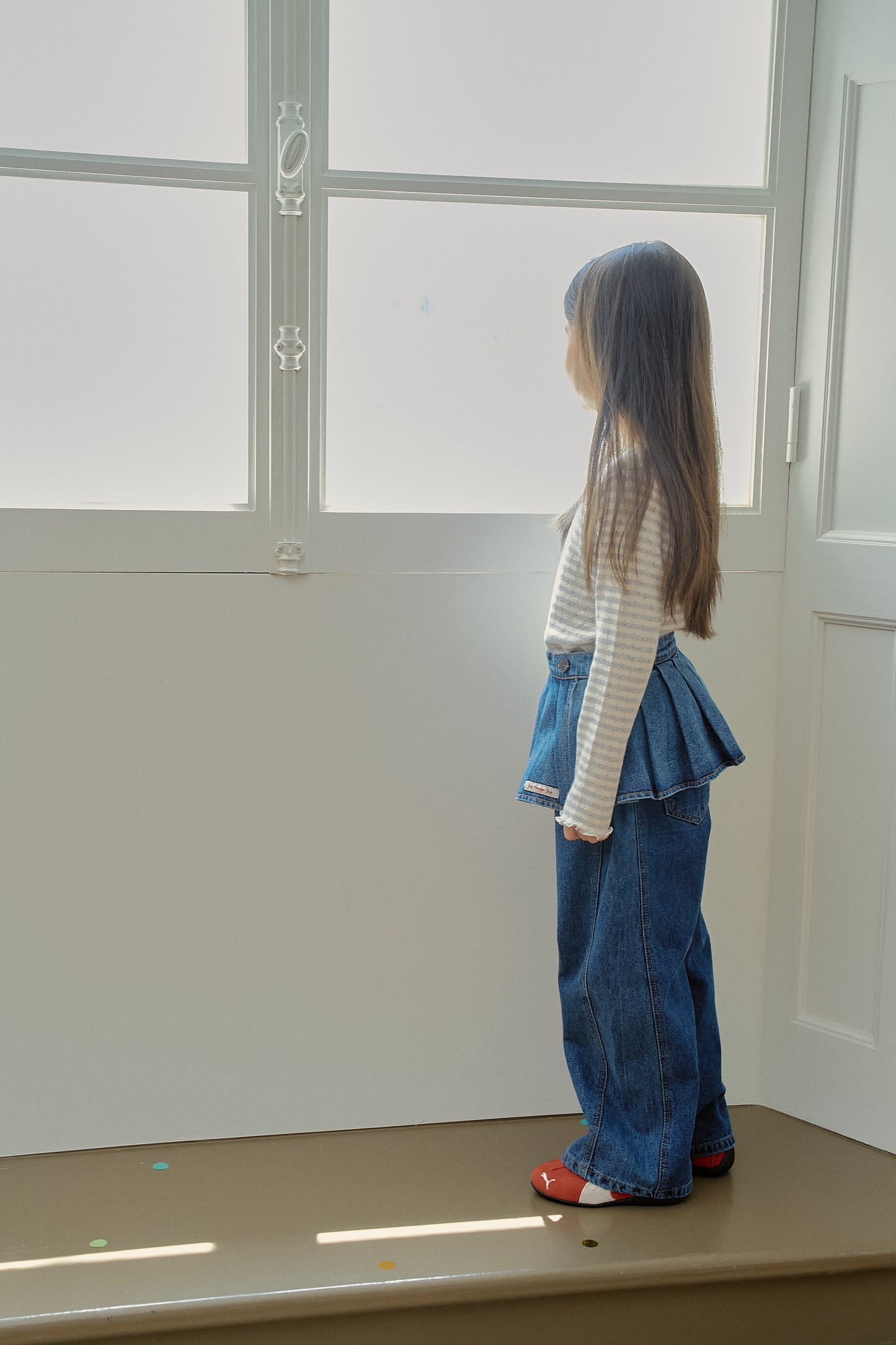 Denim Pleated Wrap