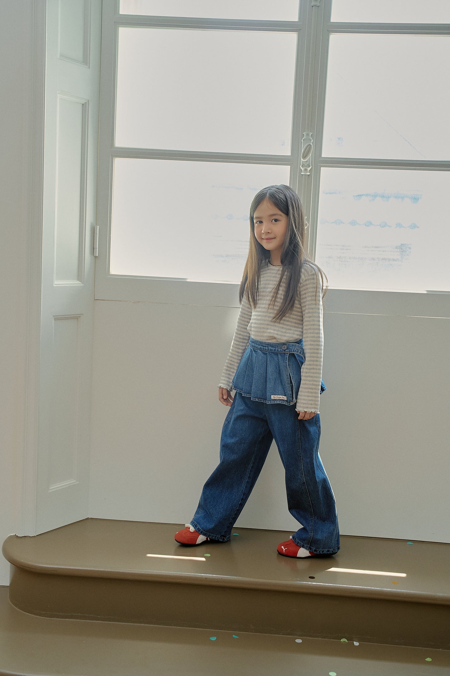 Denim Pleated Wrap