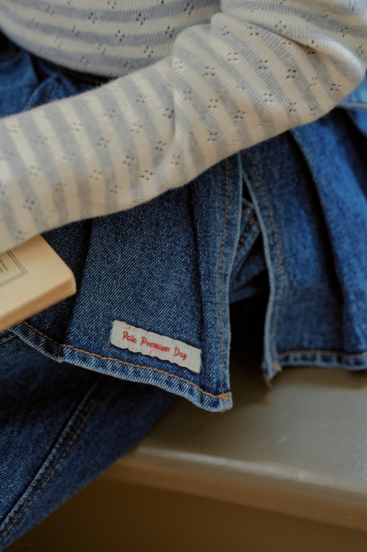 Denim Pleated Wrap