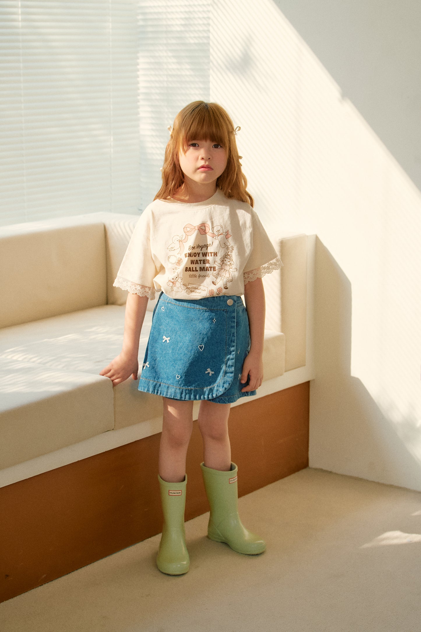 Wrap Denim Skirt Pants