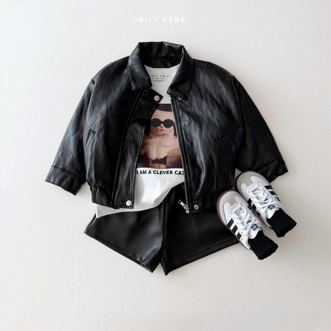 Faux Leather Bomber Jacket