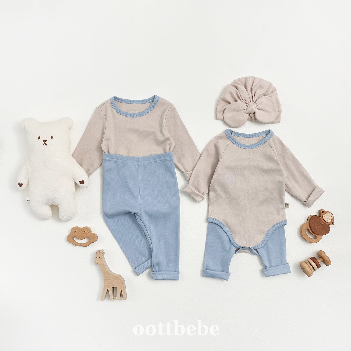 Pudding Modal Ribbed Bodysuit Set (with Leggings)