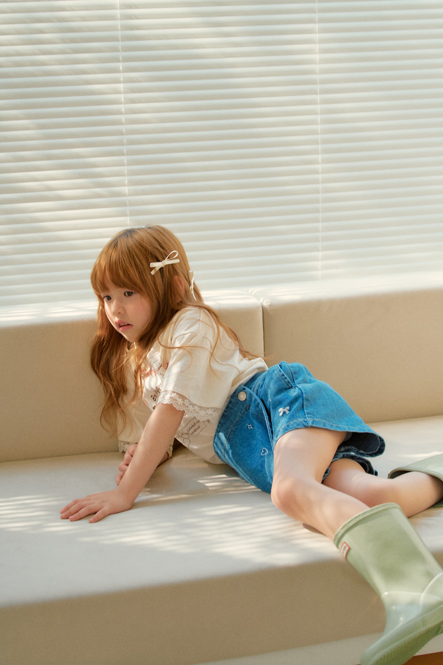 Wrap Denim Skirt Pants