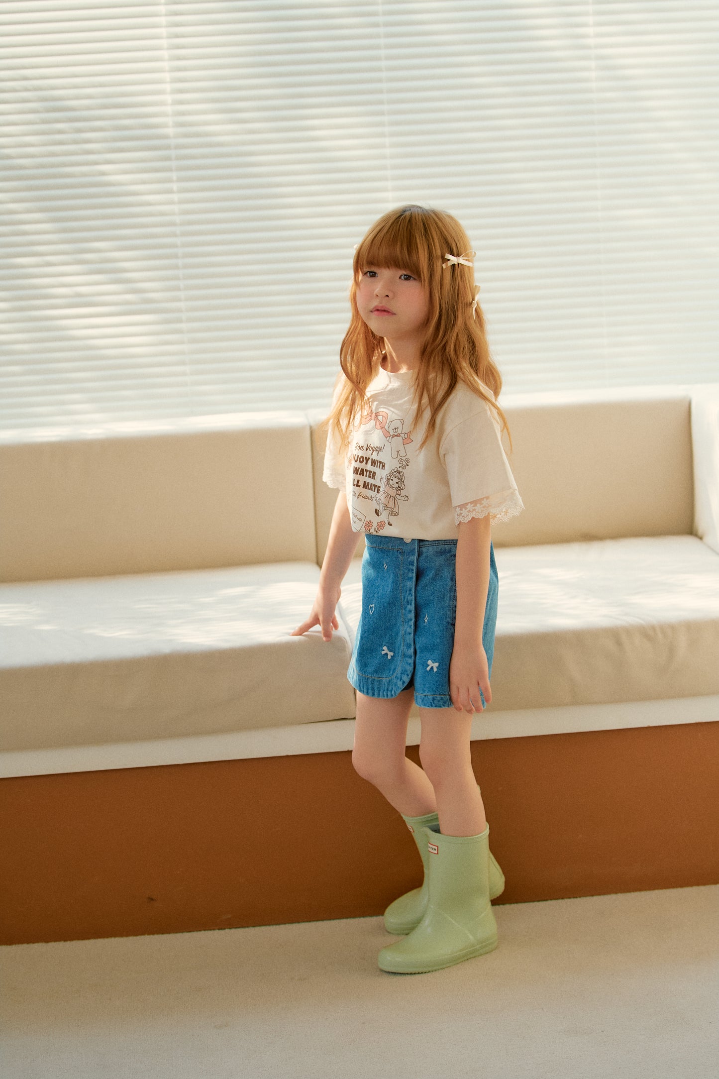 Wrap Denim Skirt Pants