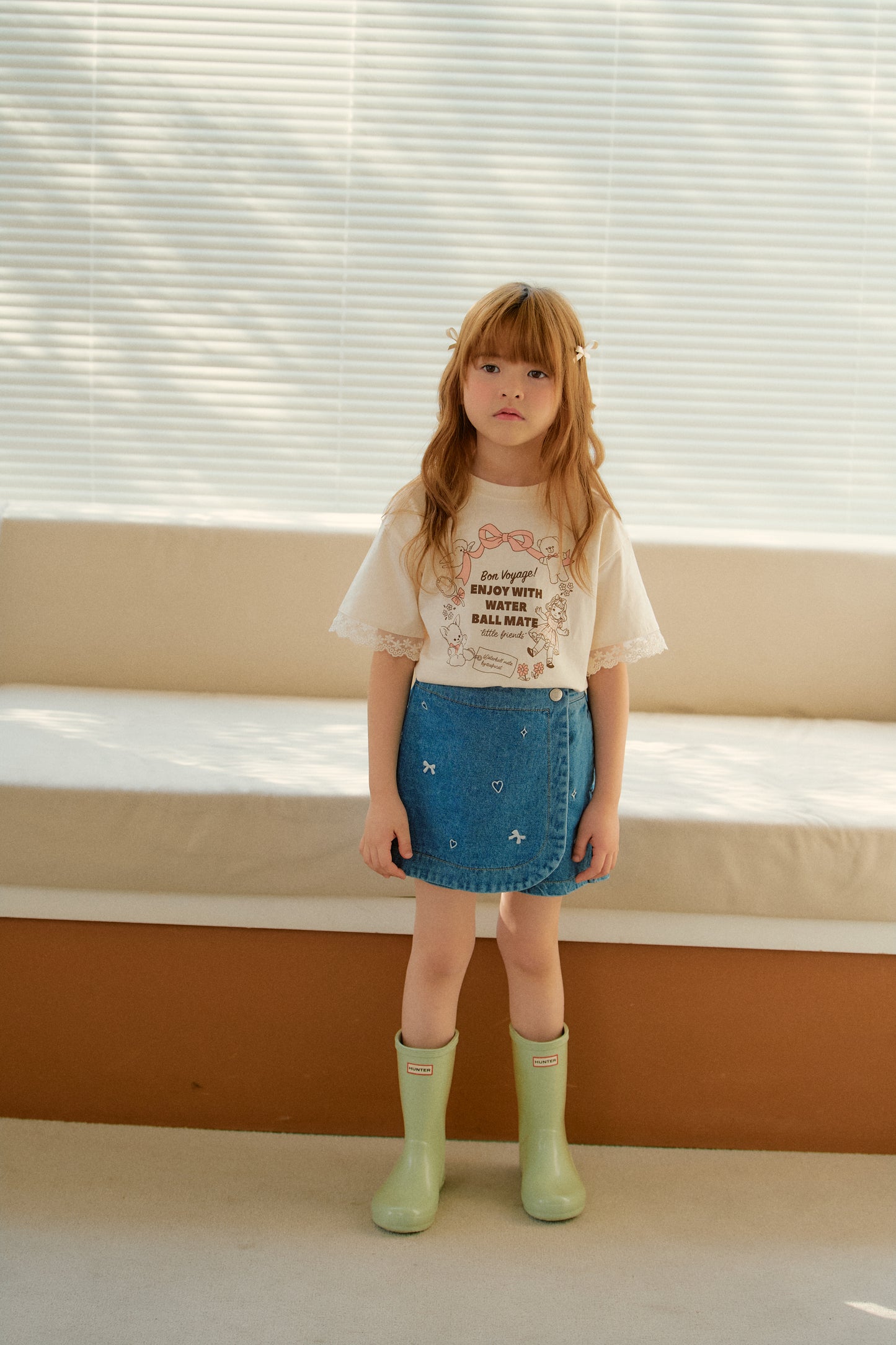 Wrap Denim Skirt Pants