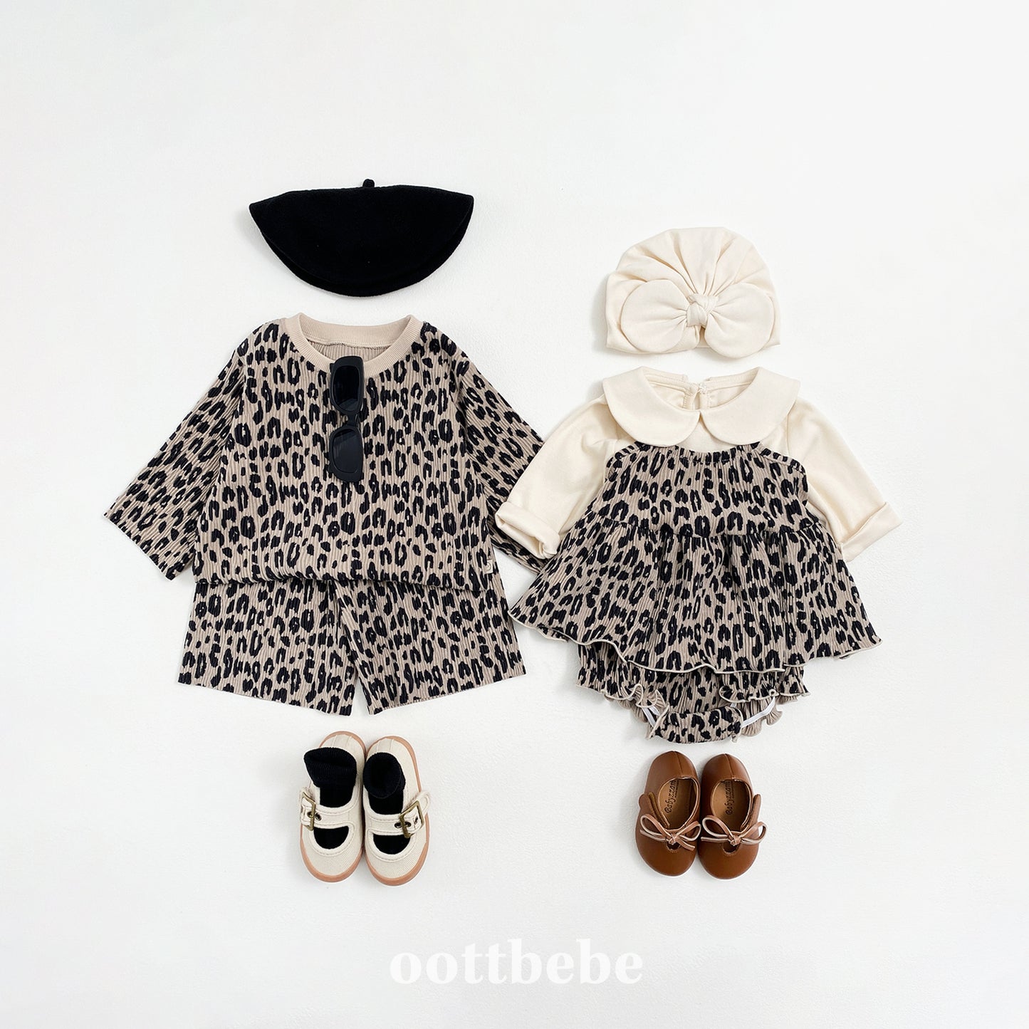 Baby Leopard Pleated Bloomer Set (Sibling Matching Outfit)