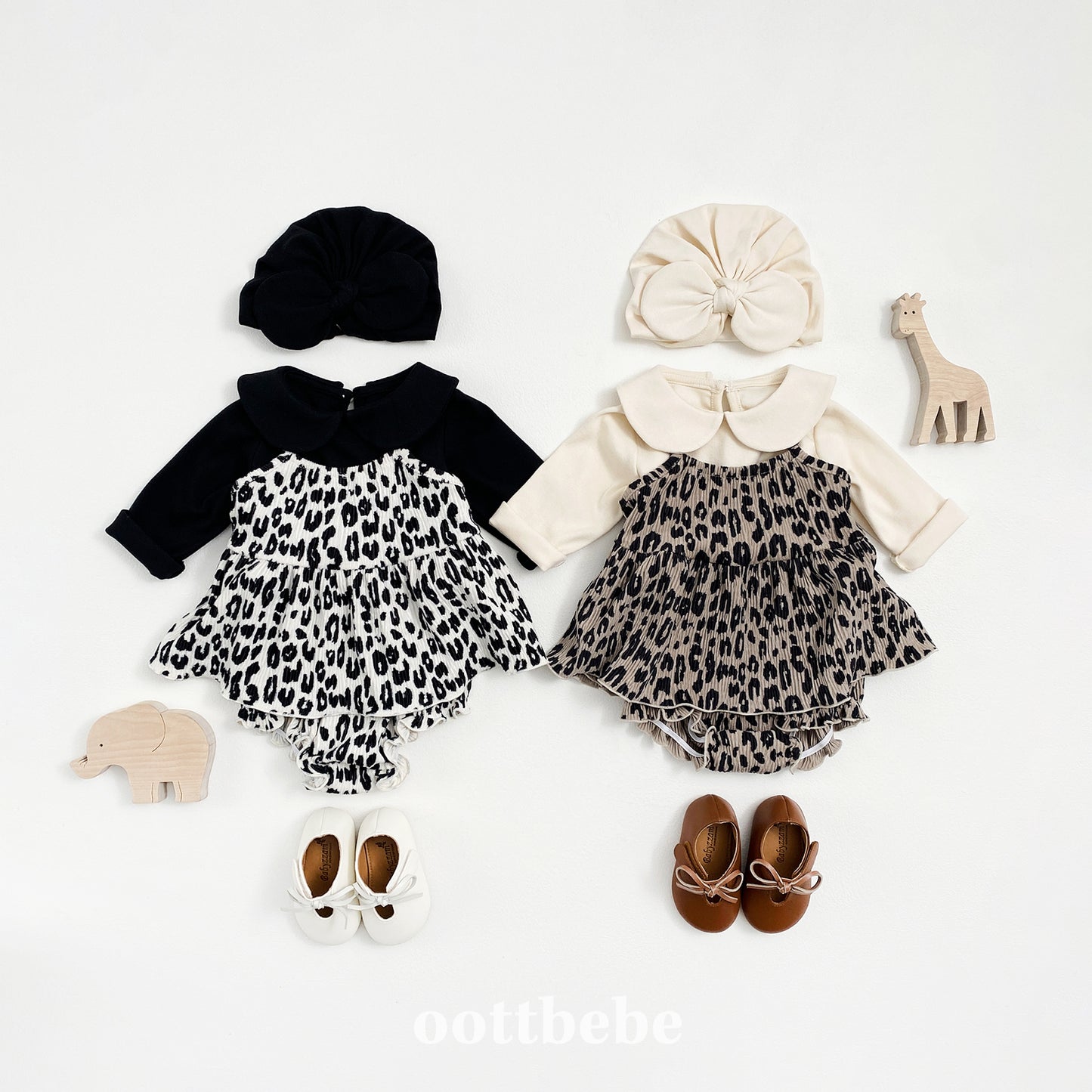 Baby Leopard Pleated Bloomer Set (Sibling Matching Outfit)