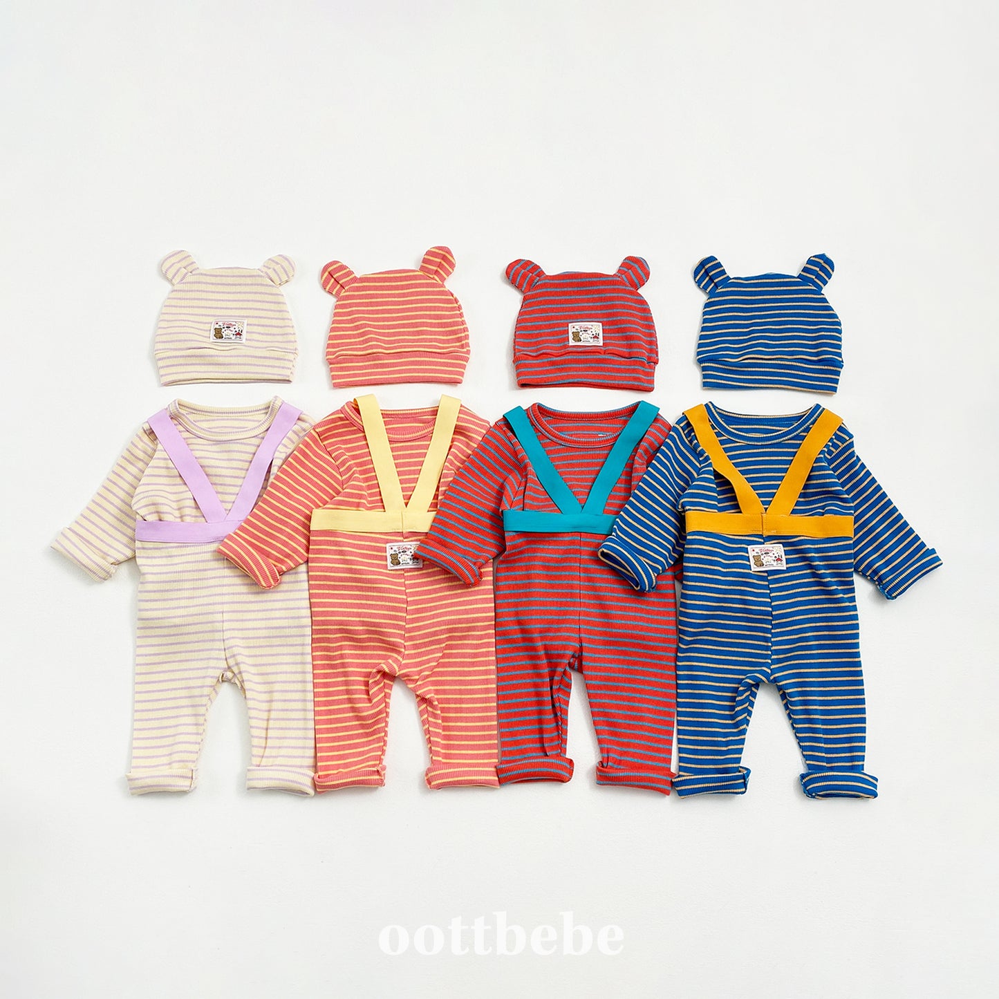 Baby Macaron Overall Set
