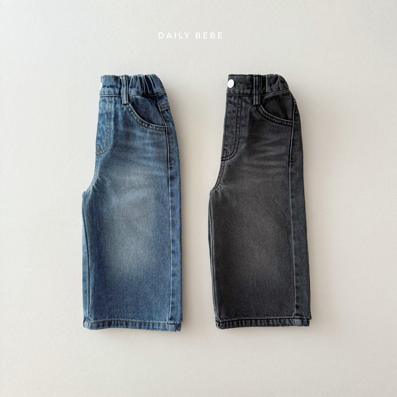 Wide-Leg Washed Jeans