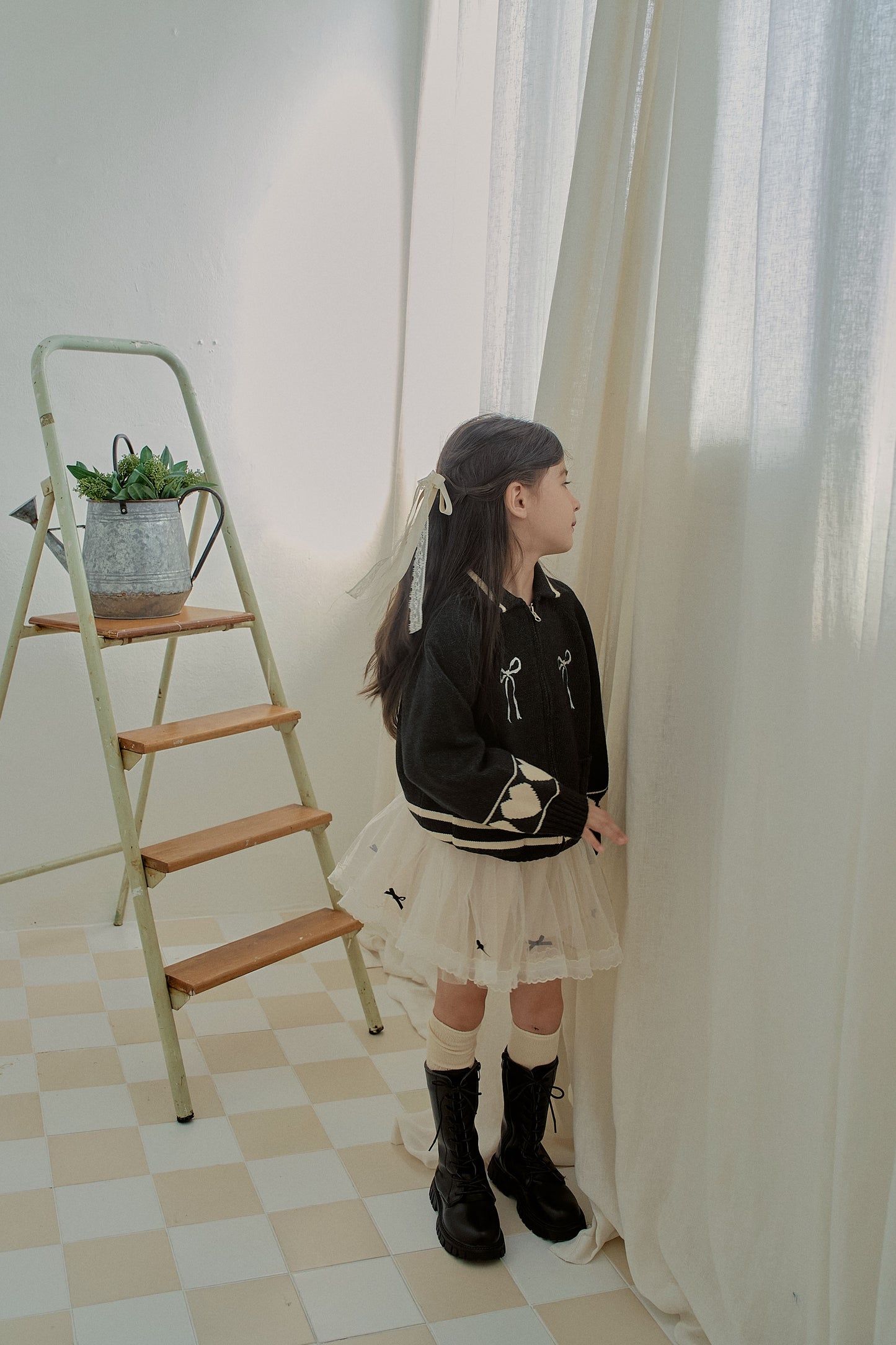 Heart Knit Zip-Up