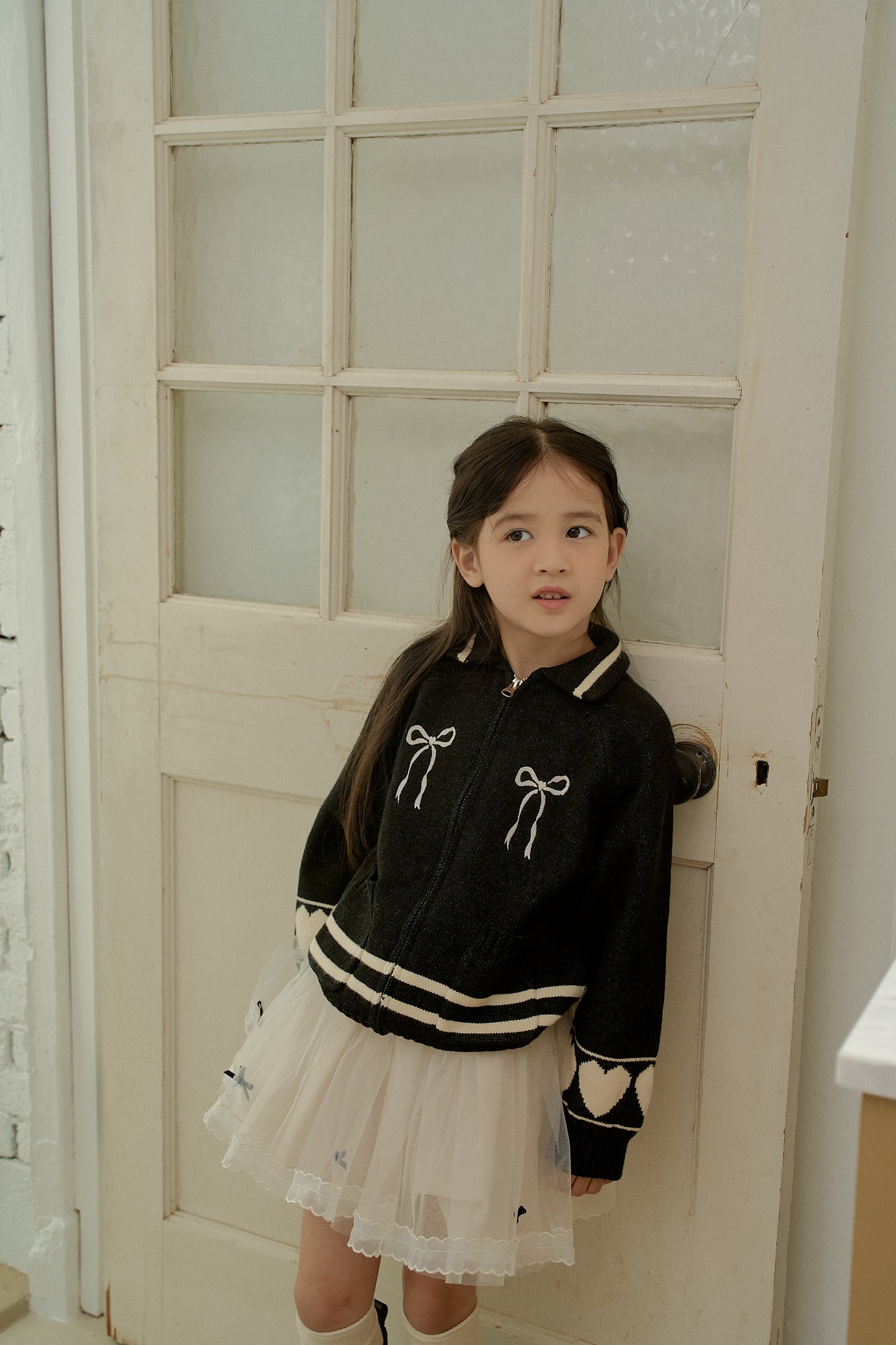 Heart Knit Zip-Up