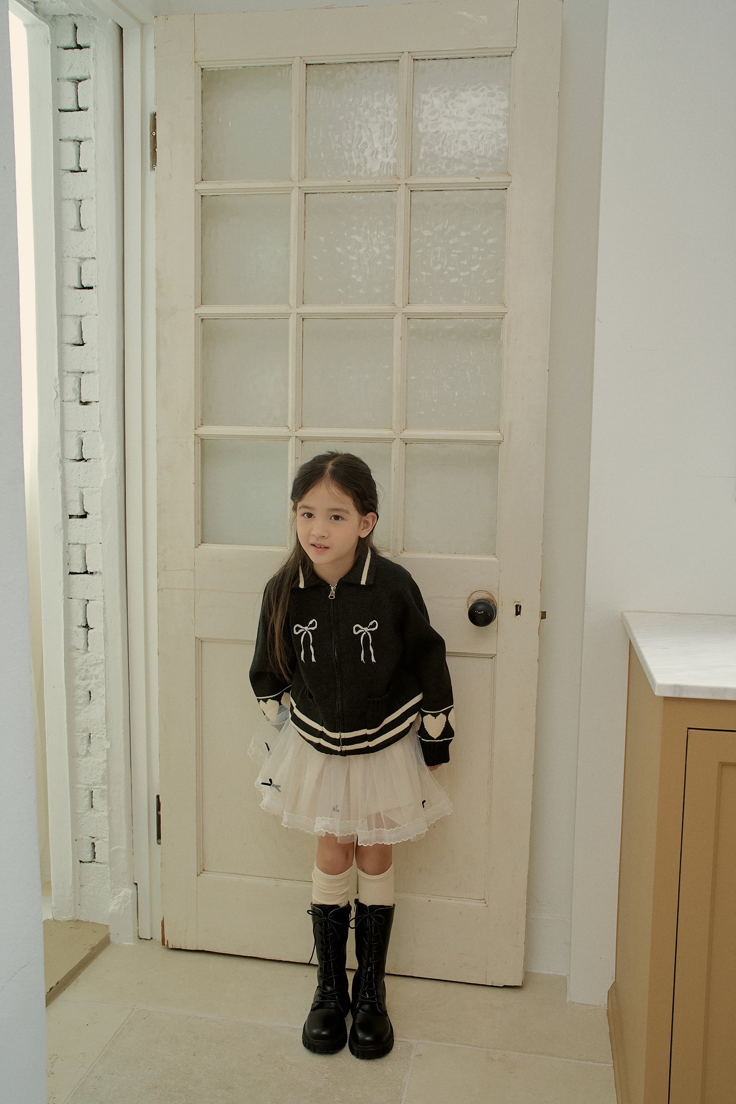 Heart Knit Zip-Up