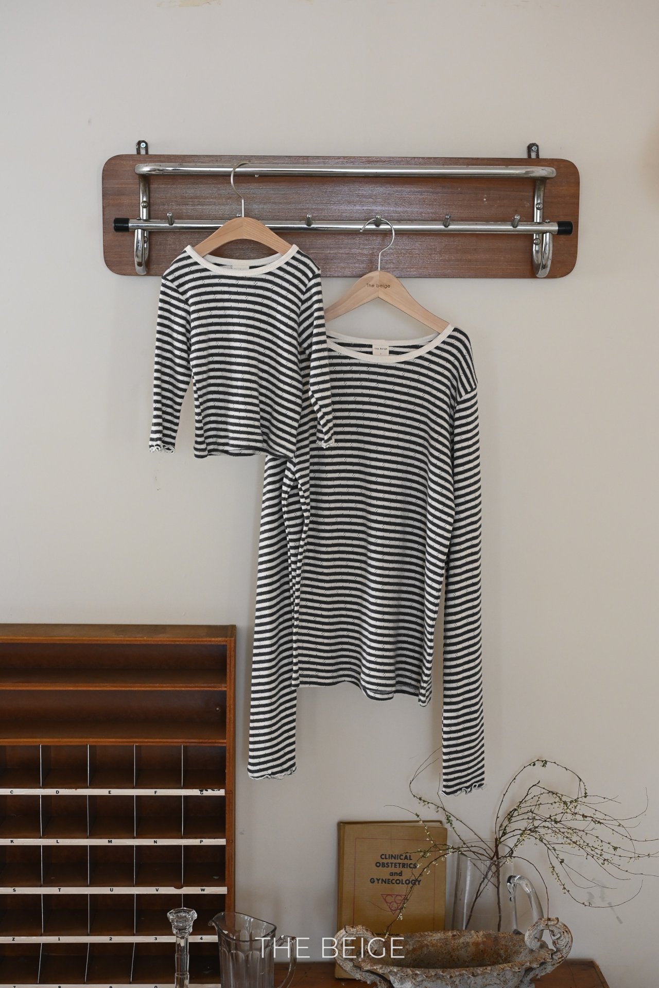 Adult Pointelle Striped Tee(Mommy & Me)
