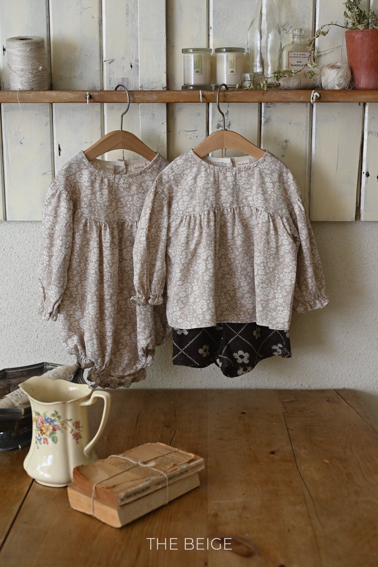 Shirring Print Romper