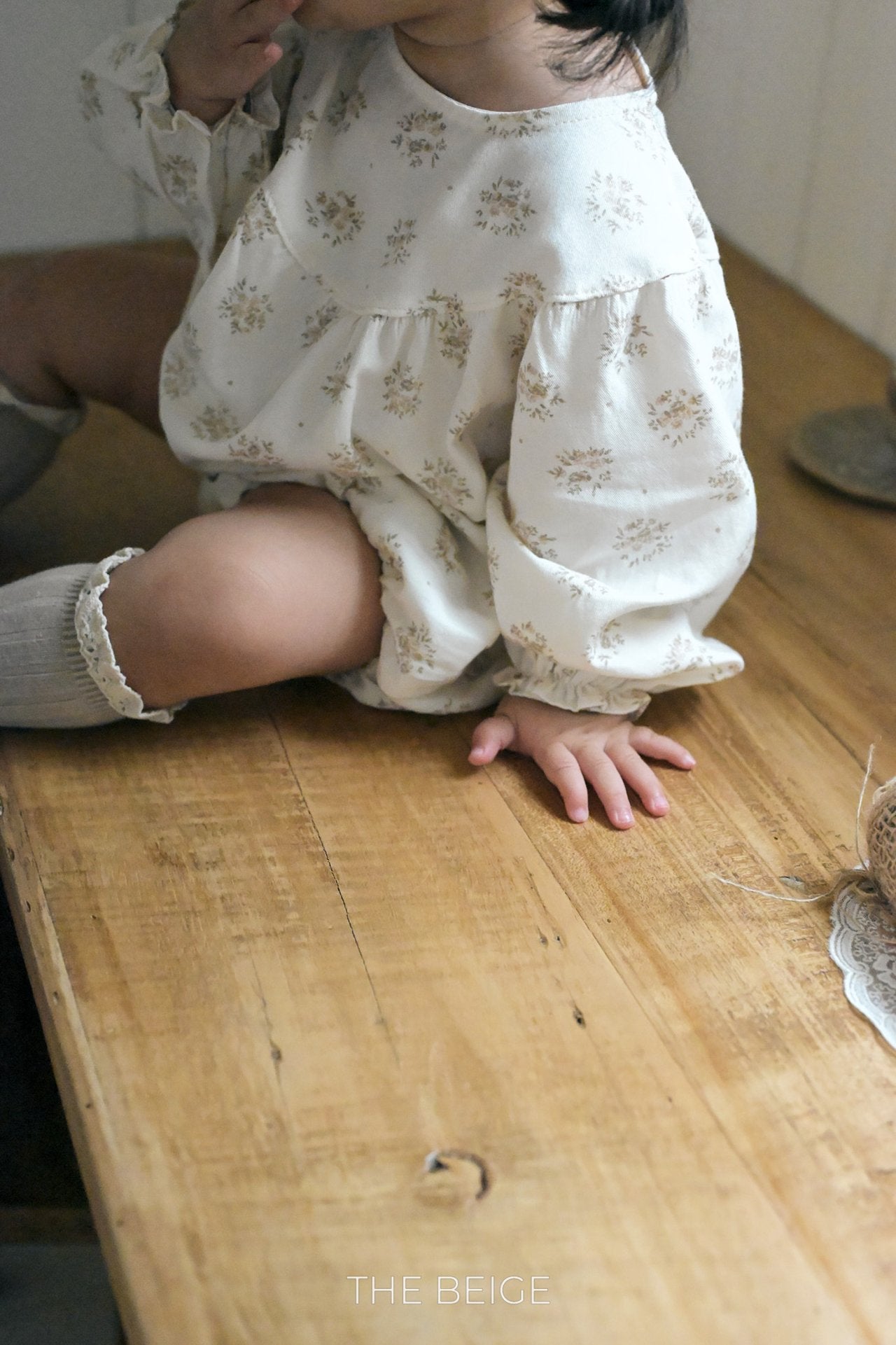 Shirring Print Romper