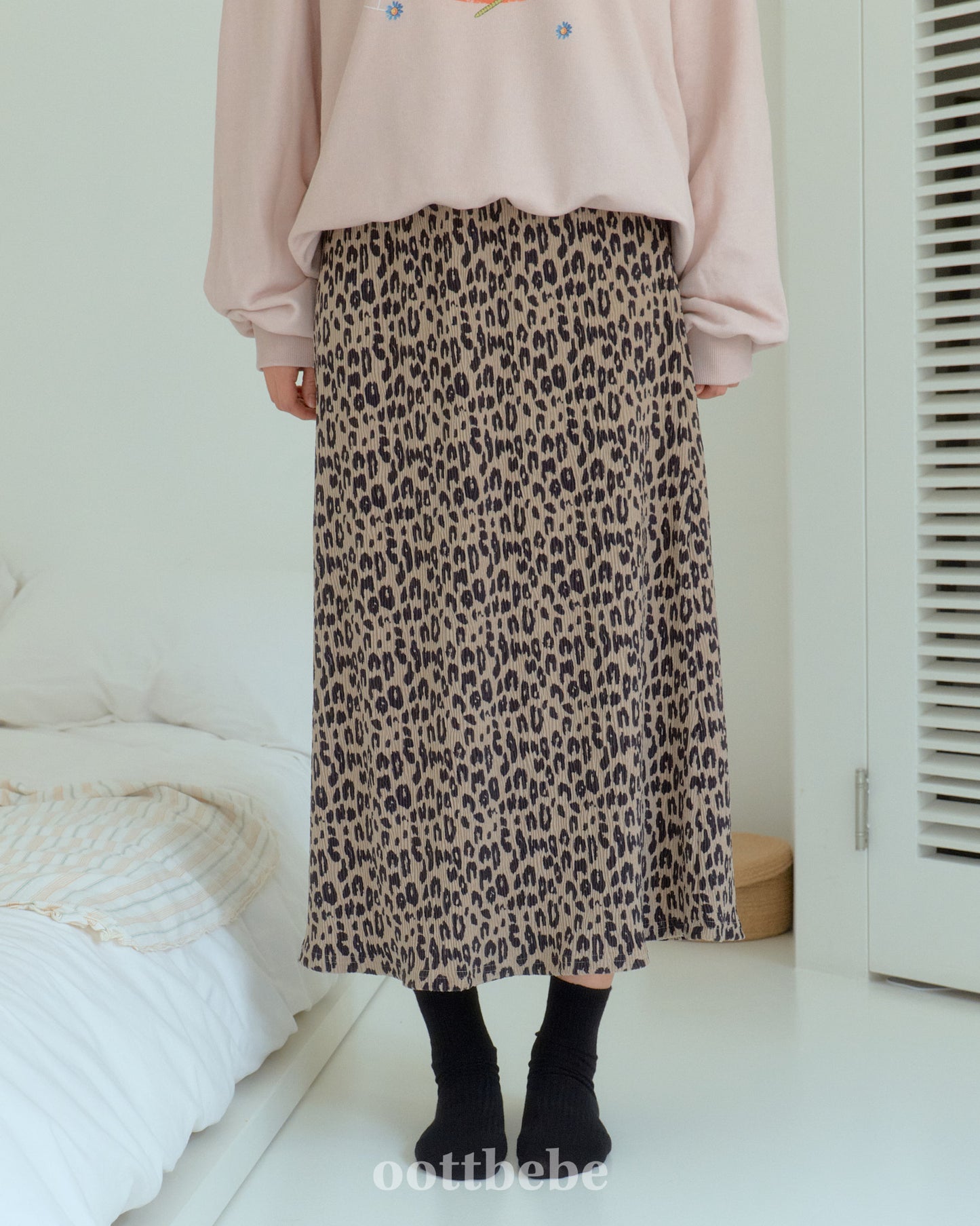 Mom Leopard Pleated Skirt (mommy & Me Matching Outfit)