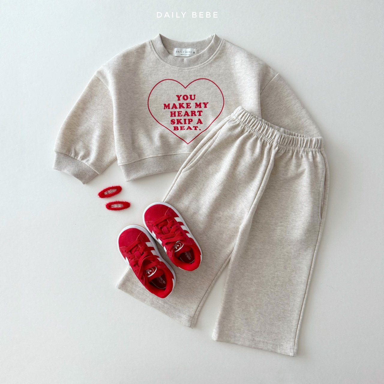 Heart Wide-Leg Sweat Set