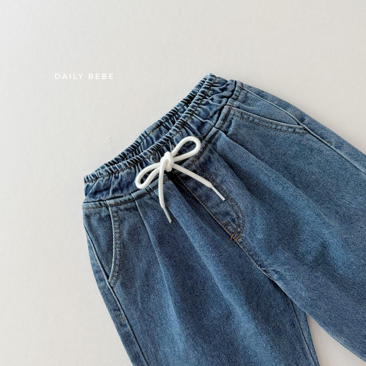하의) 밴딩 데님 팬츠