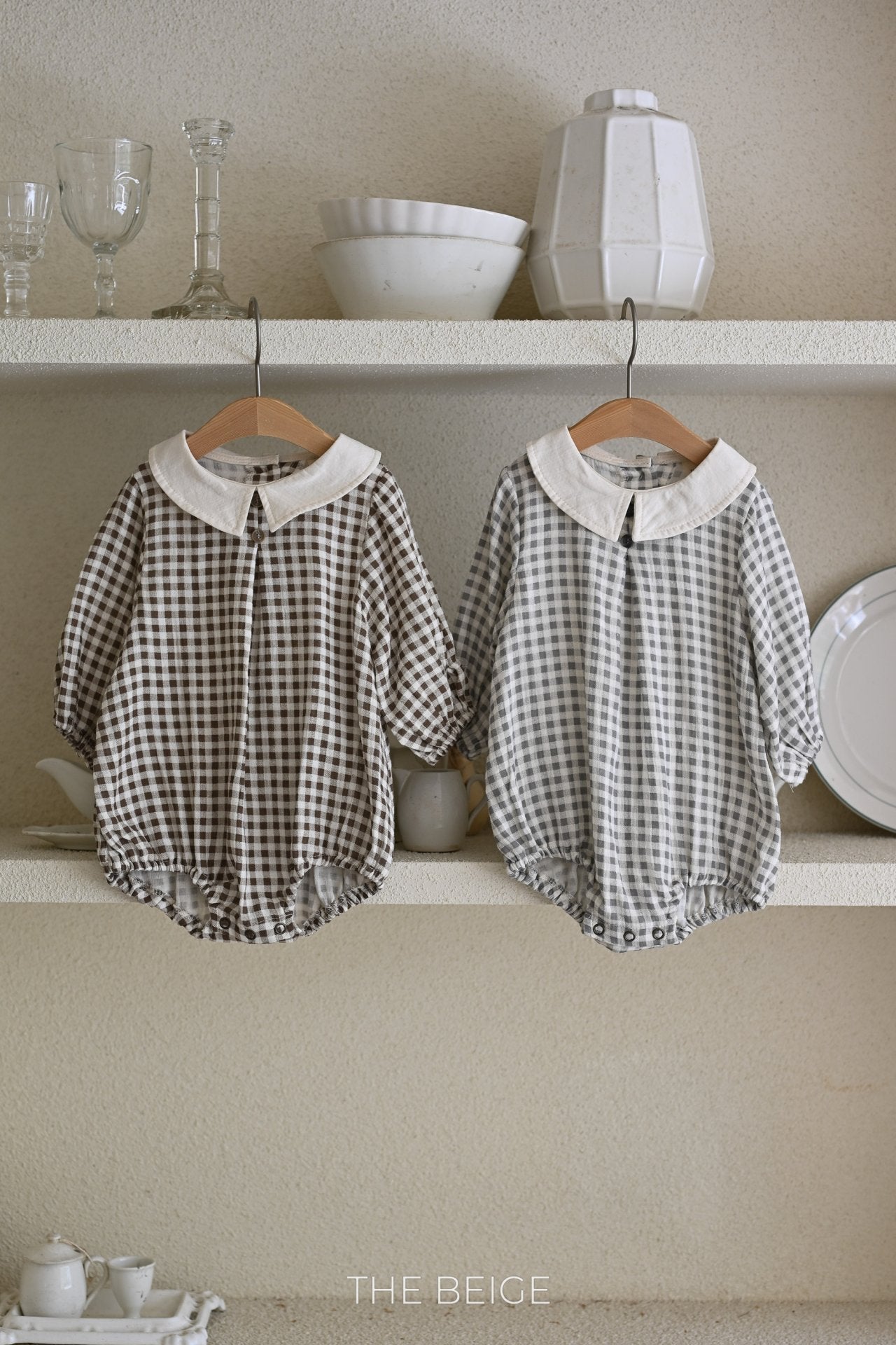 Petite Collar Gingham Romper