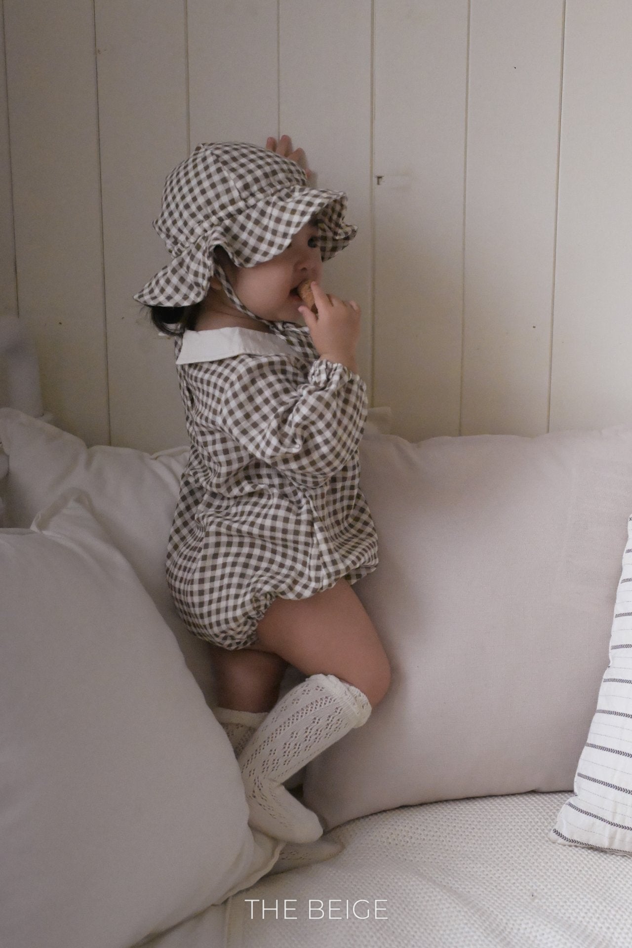 Petite Collar Gingham Romper