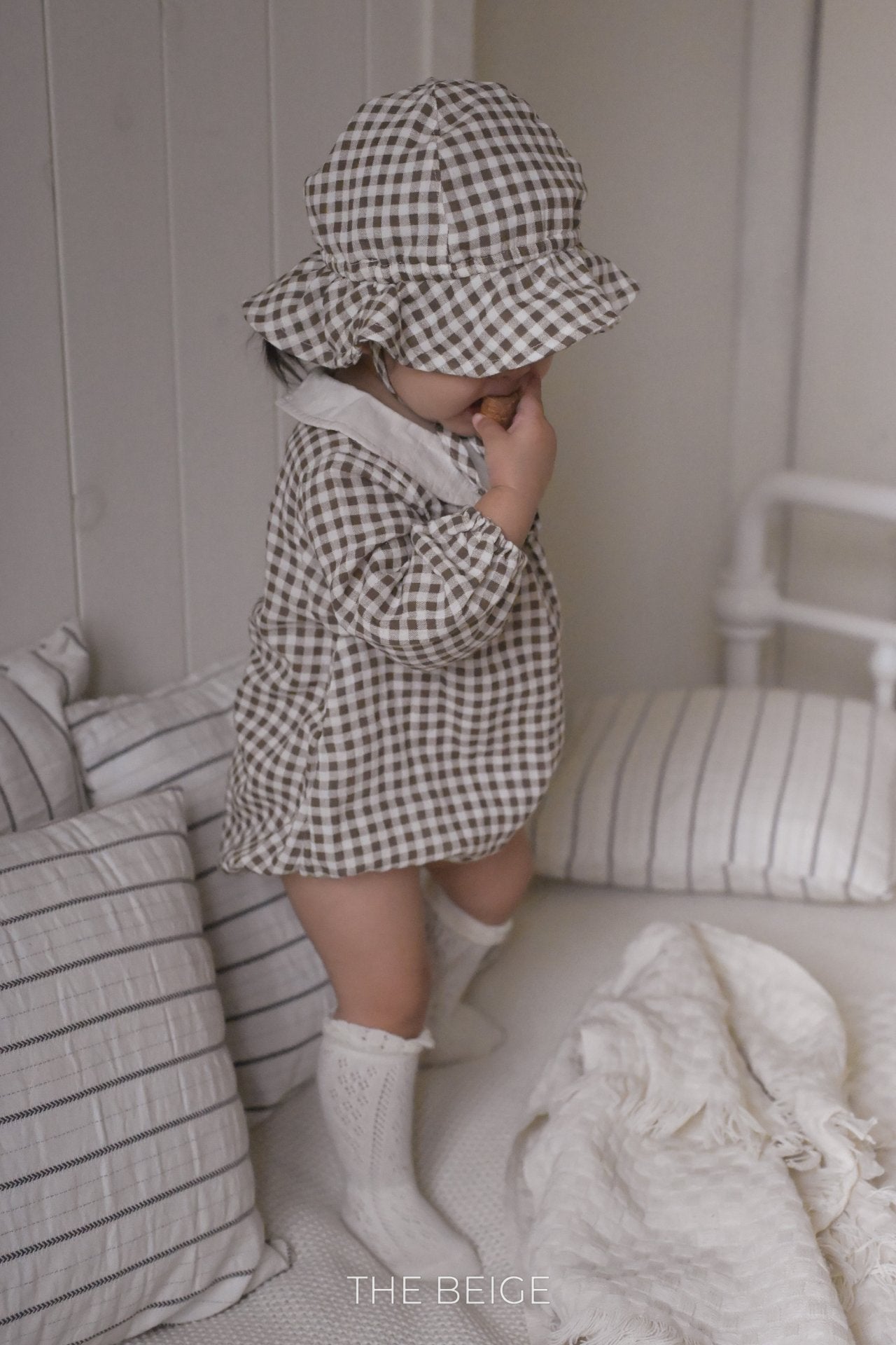 Petite Collar Gingham Romper