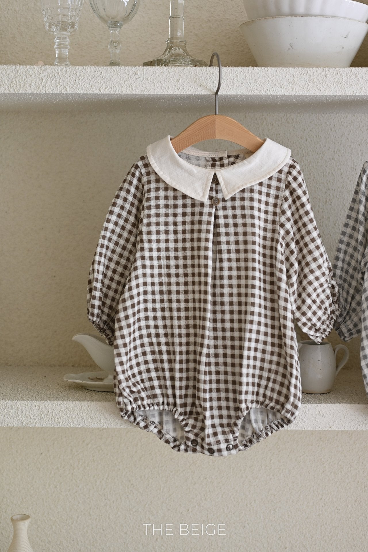 Petite Collar Gingham Romper