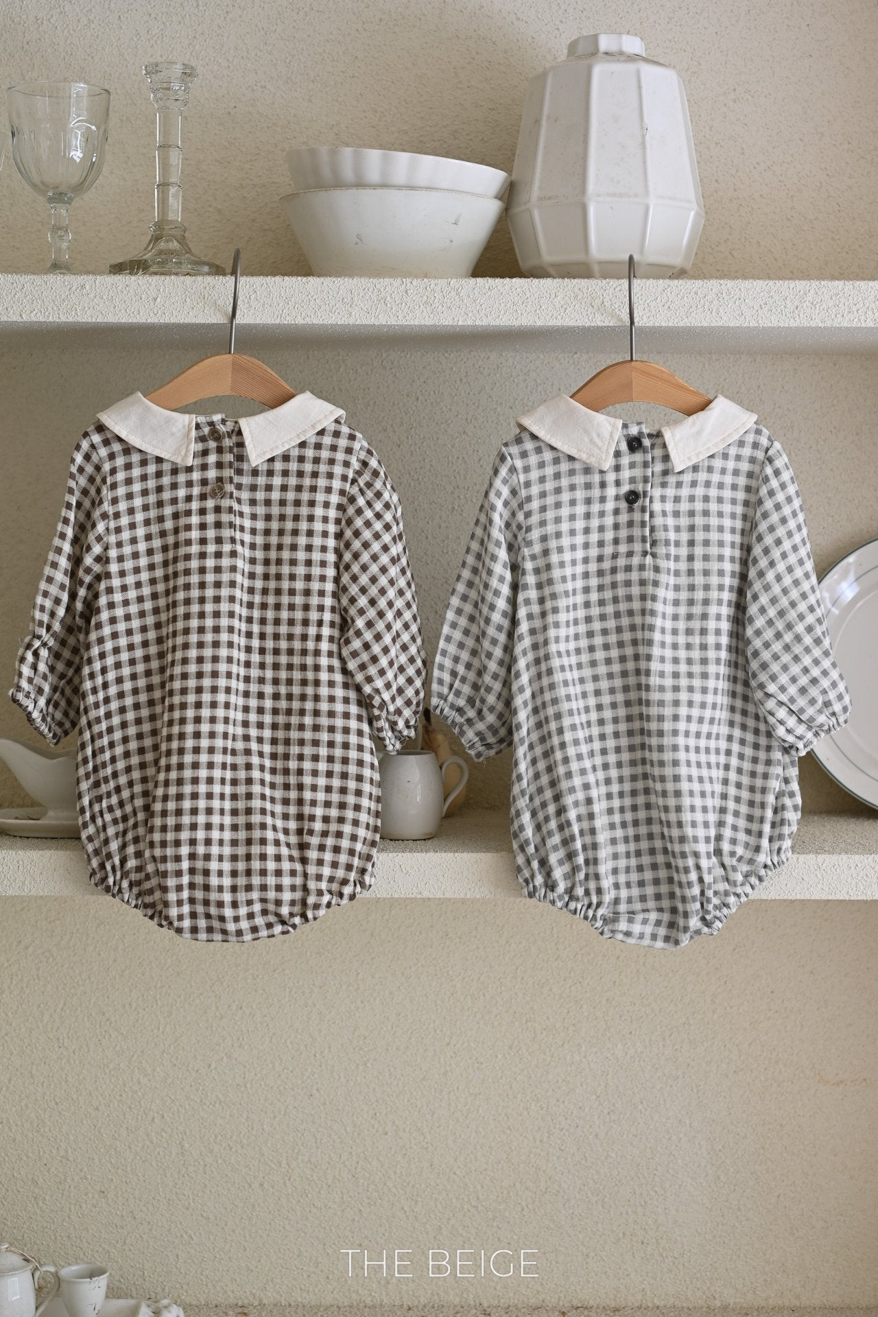 Petite Collar Gingham Romper