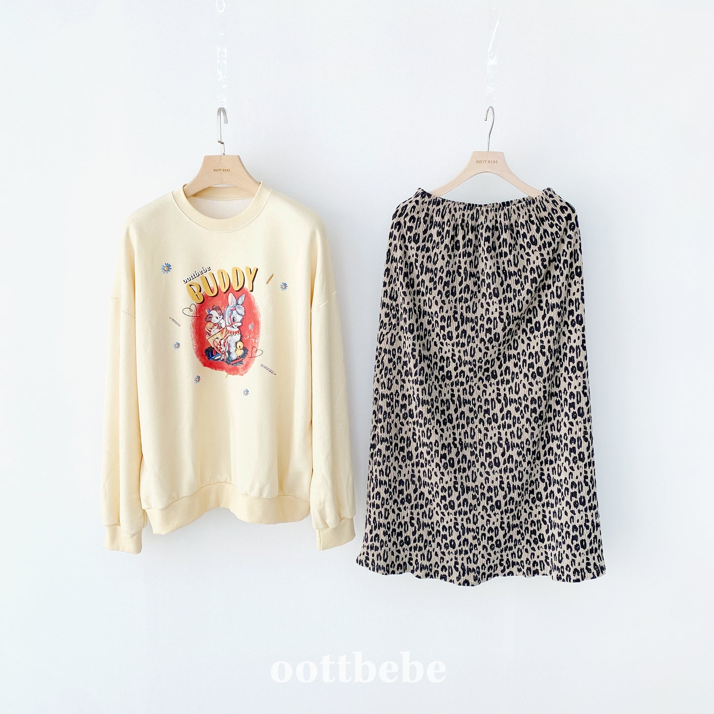 Mom Leopard Pleated Skirt (mommy & Me Matching Outfit)
