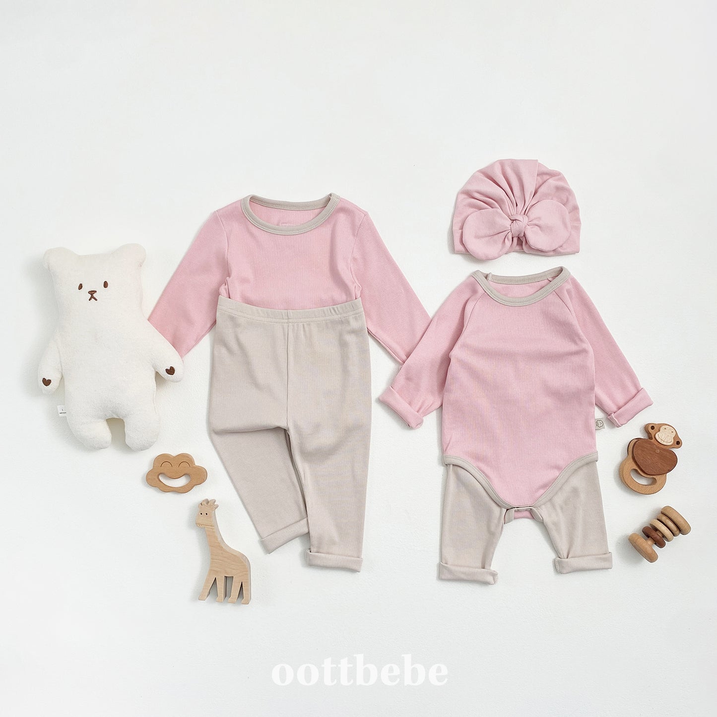 Pudding Modal Ribbed Bodysuit Set (with Leggings)