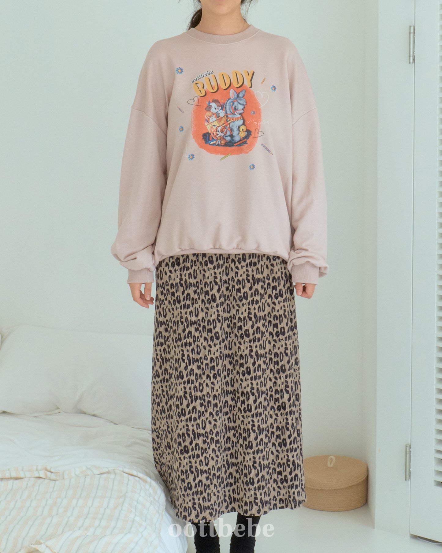 Mom Leopard Pleated Skirt (mommy & Me Matching Outfit)