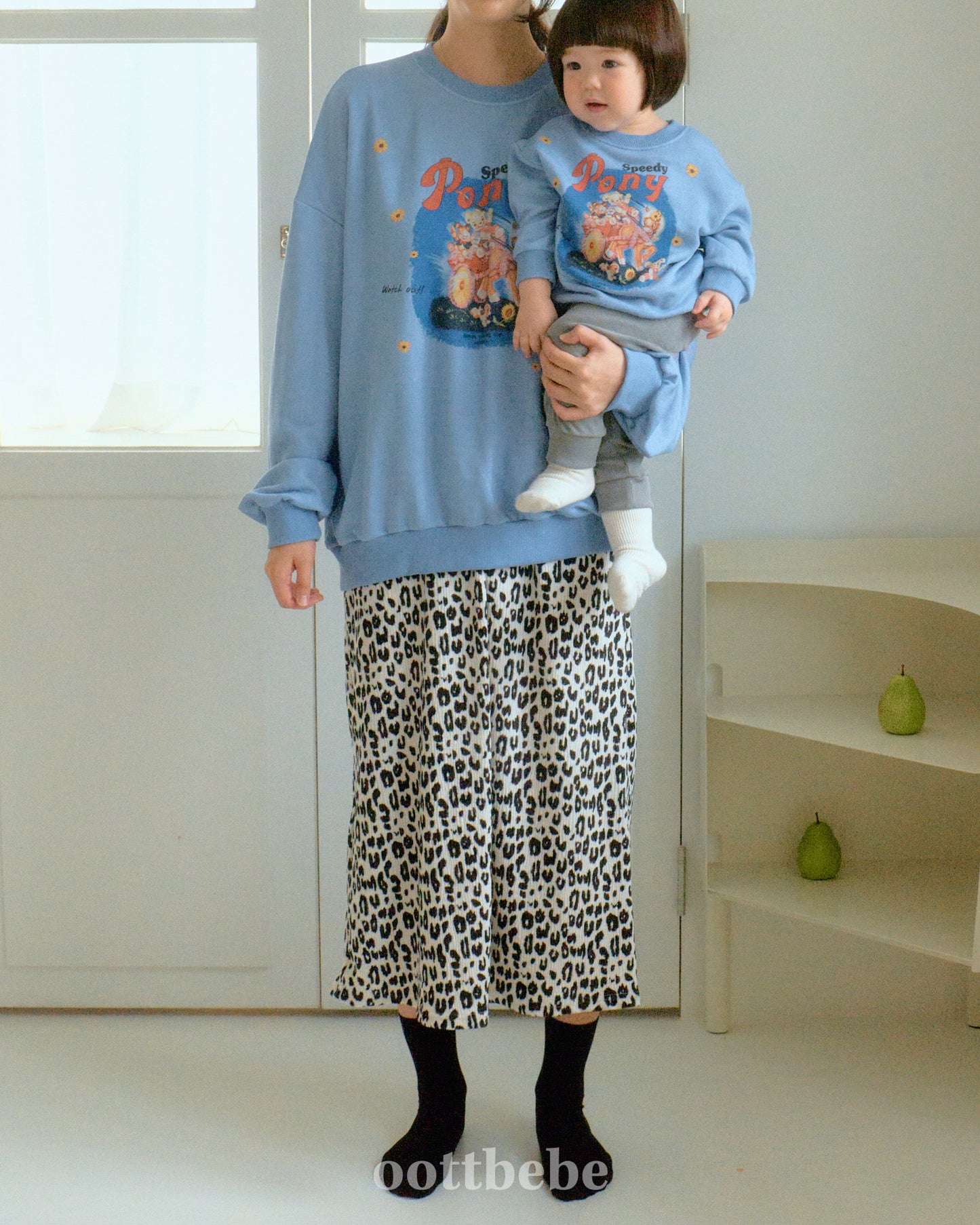 Mom Leopard Pleated Skirt (mommy & Me Matching Outfit)