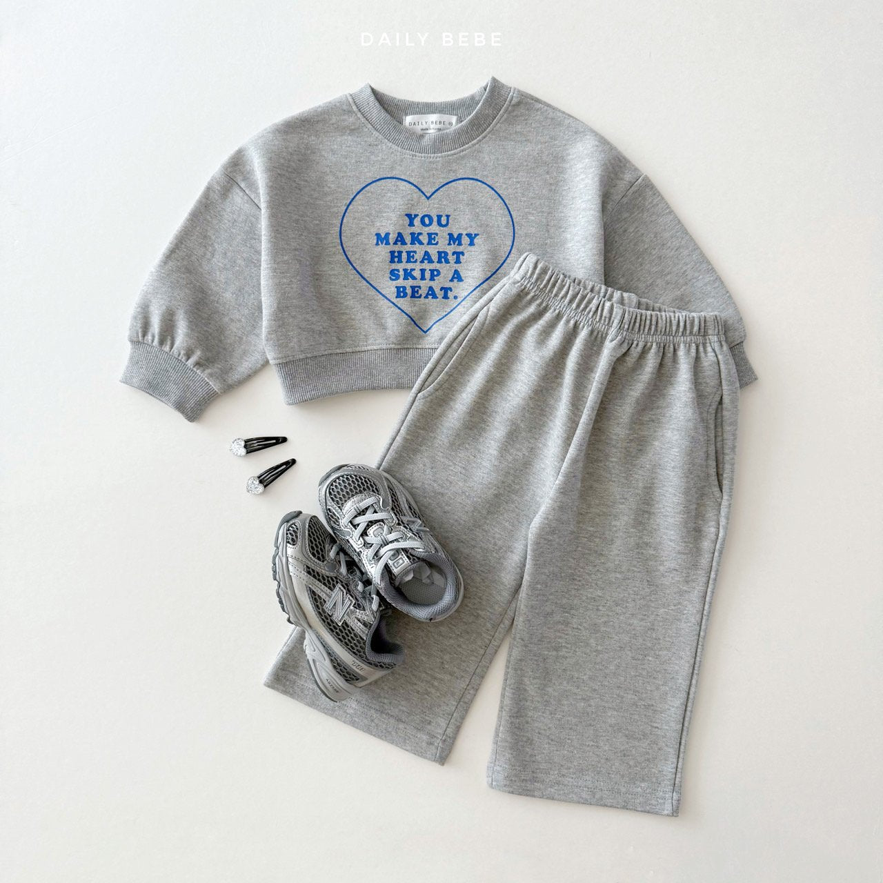 Heart Wide-Leg Sweat Set