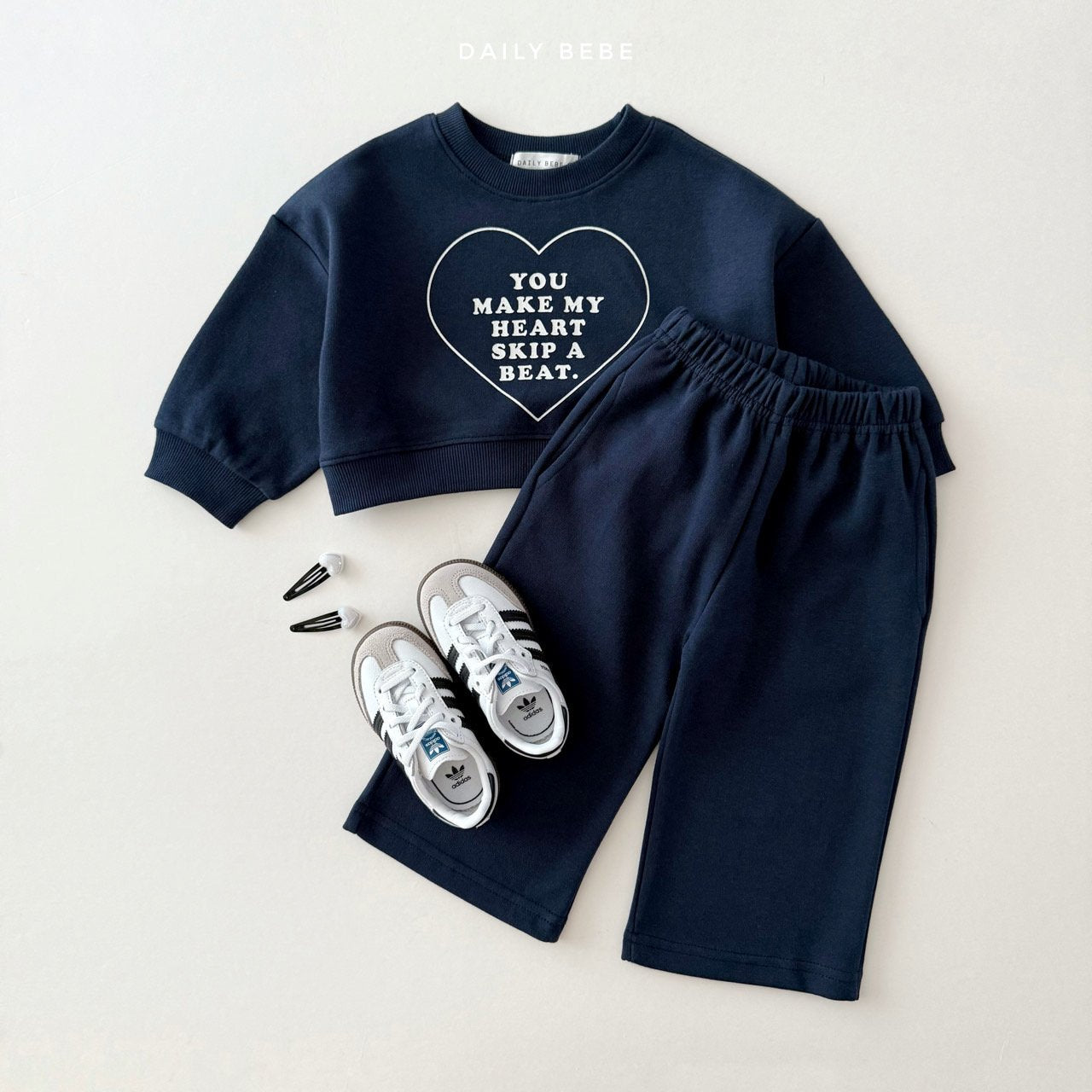 Heart Wide-Leg Sweat Set