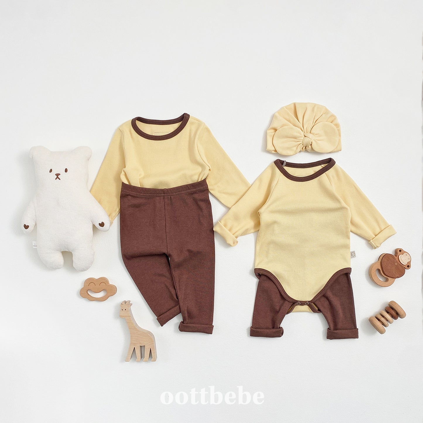 Pudding Modal Ribbed Bodysuit Set (with Leggings)