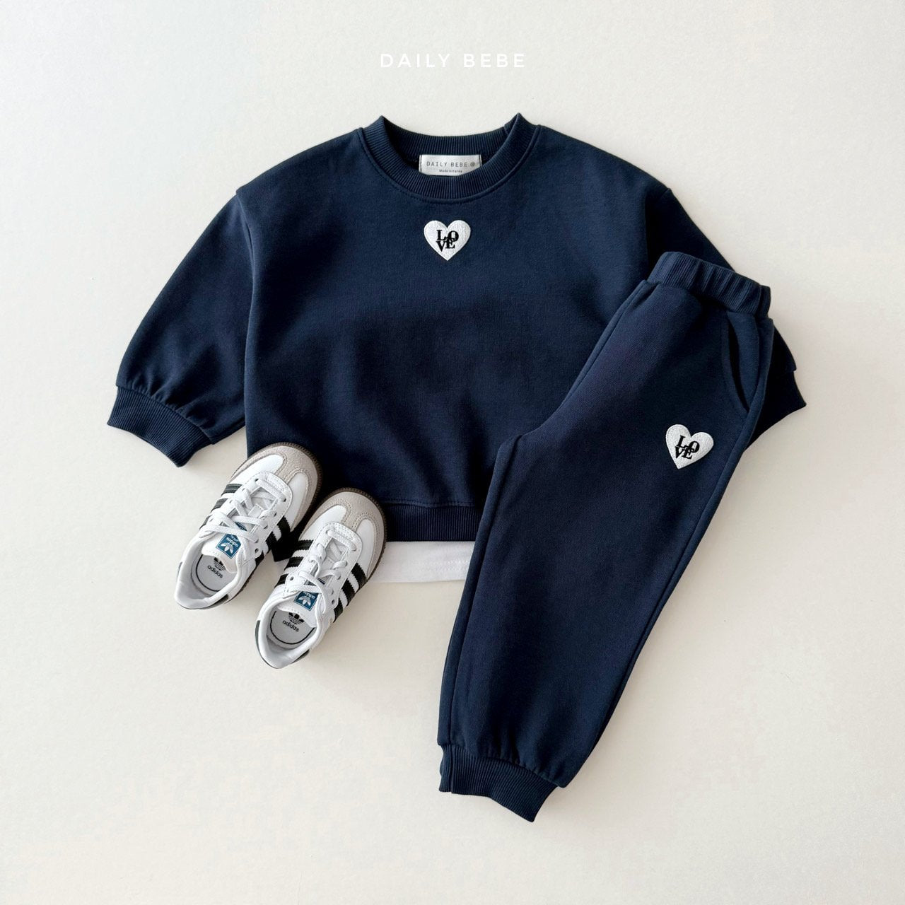 Love Heart Embroidered Jogger Set
