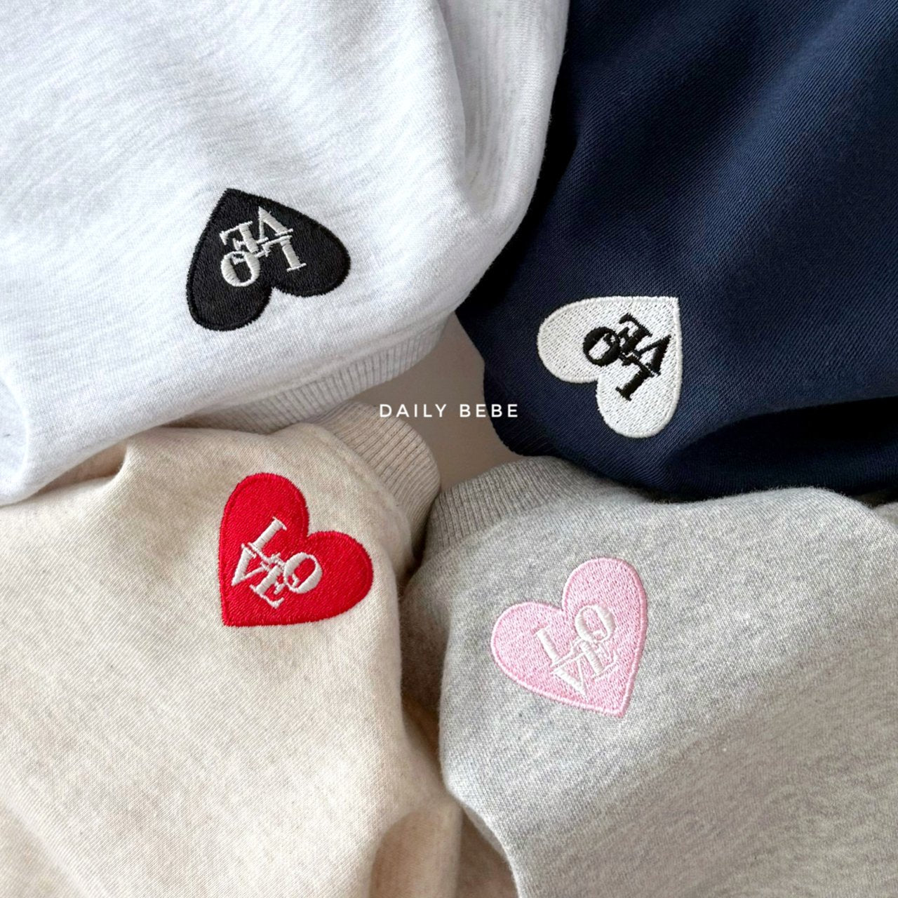 Love Heart Embroidered Jogger Set