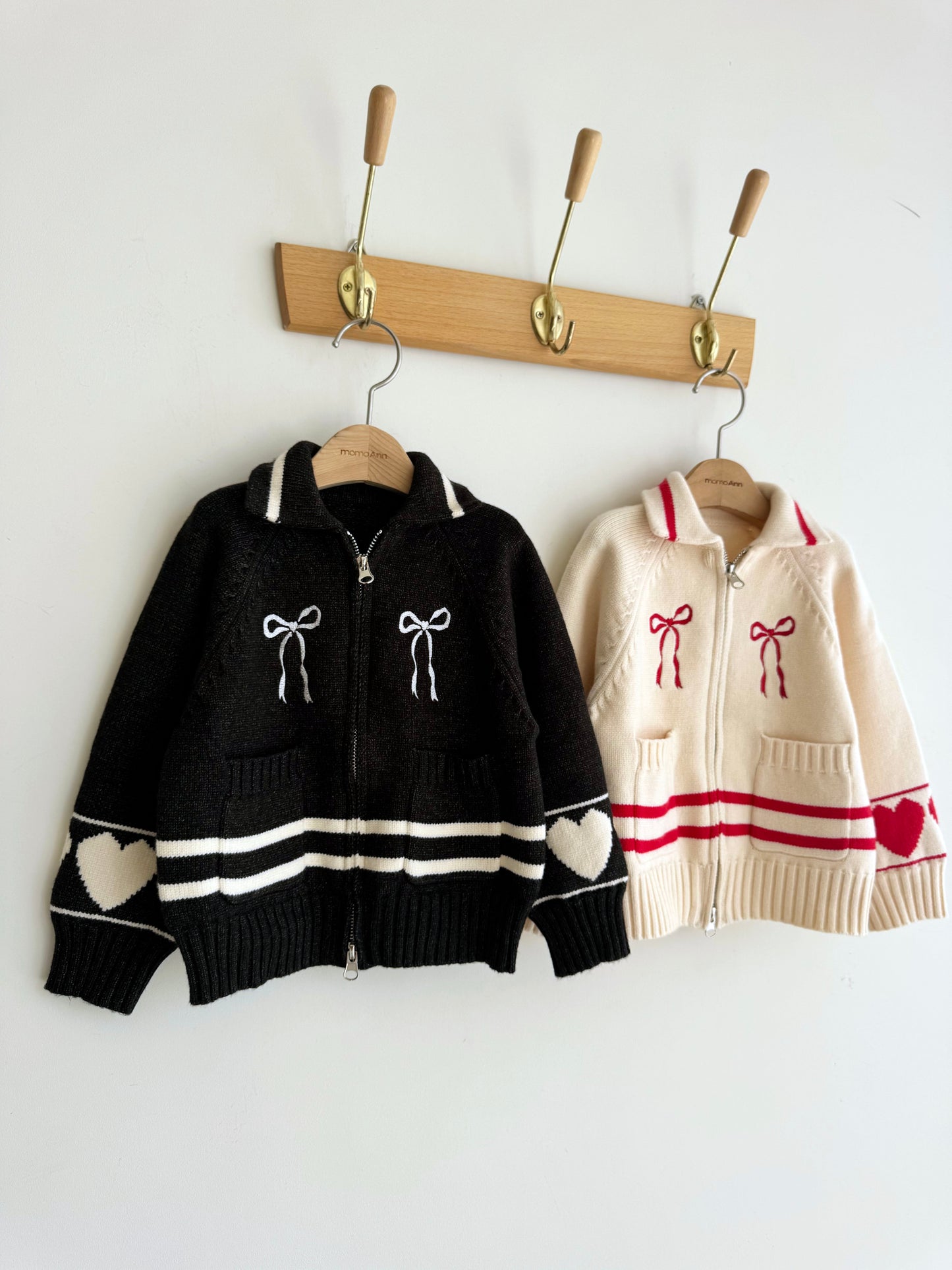 Heart Knit Zip-Up