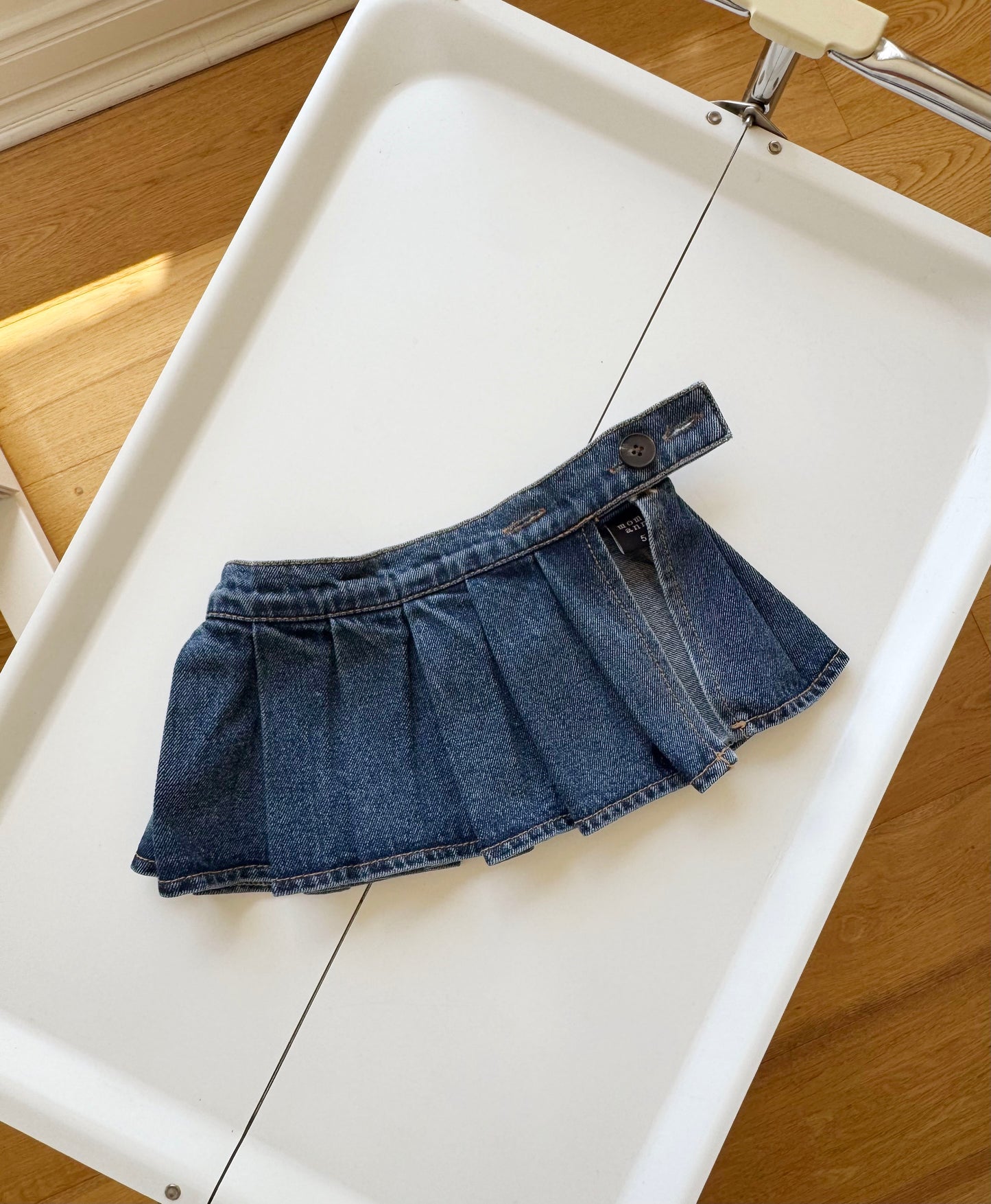 Denim Pleated Wrap