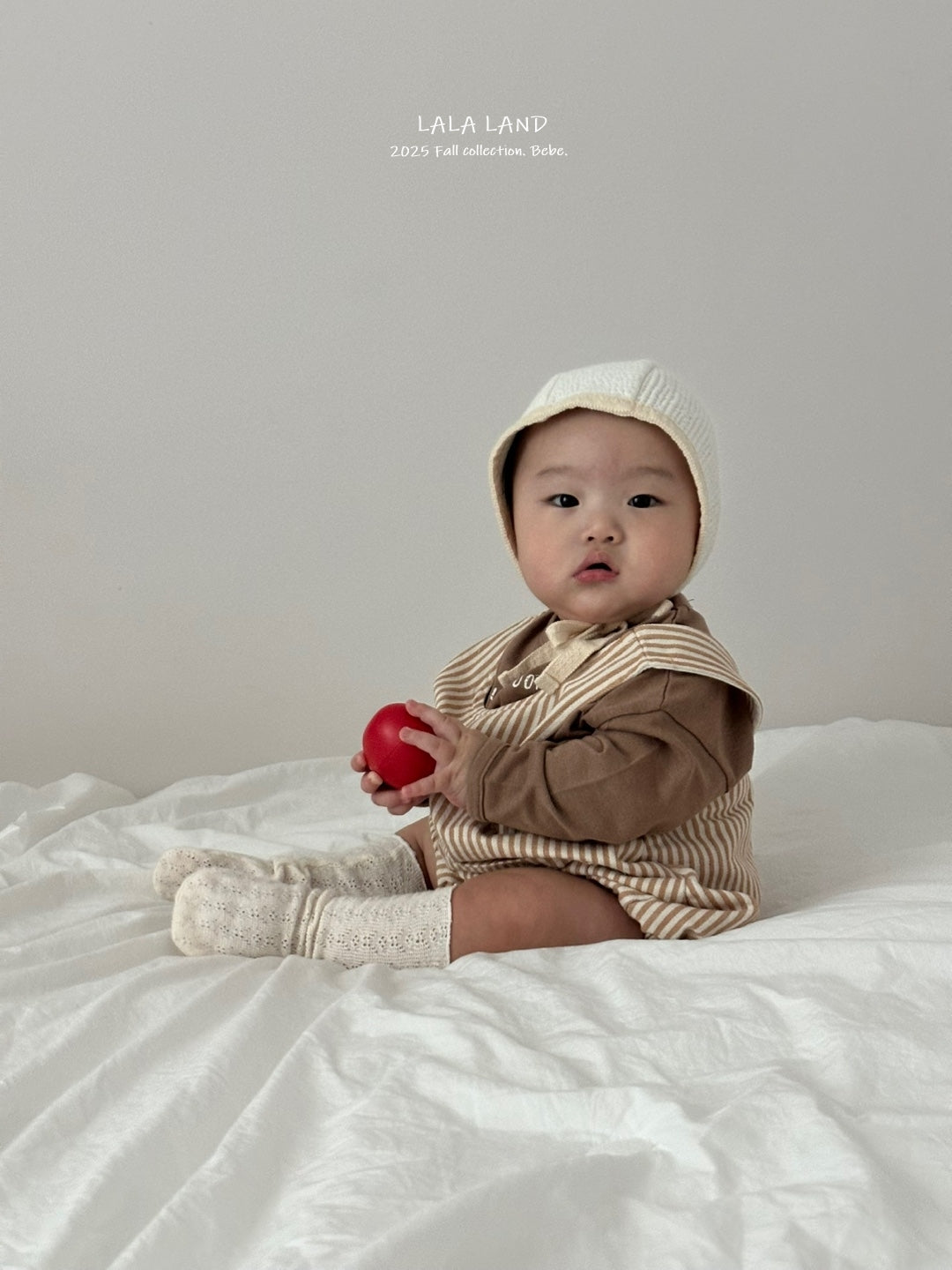 "Baguette Stripe Suspender Romper