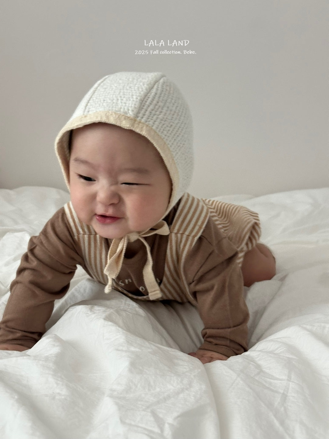 "Baguette Stripe Suspender Romper
