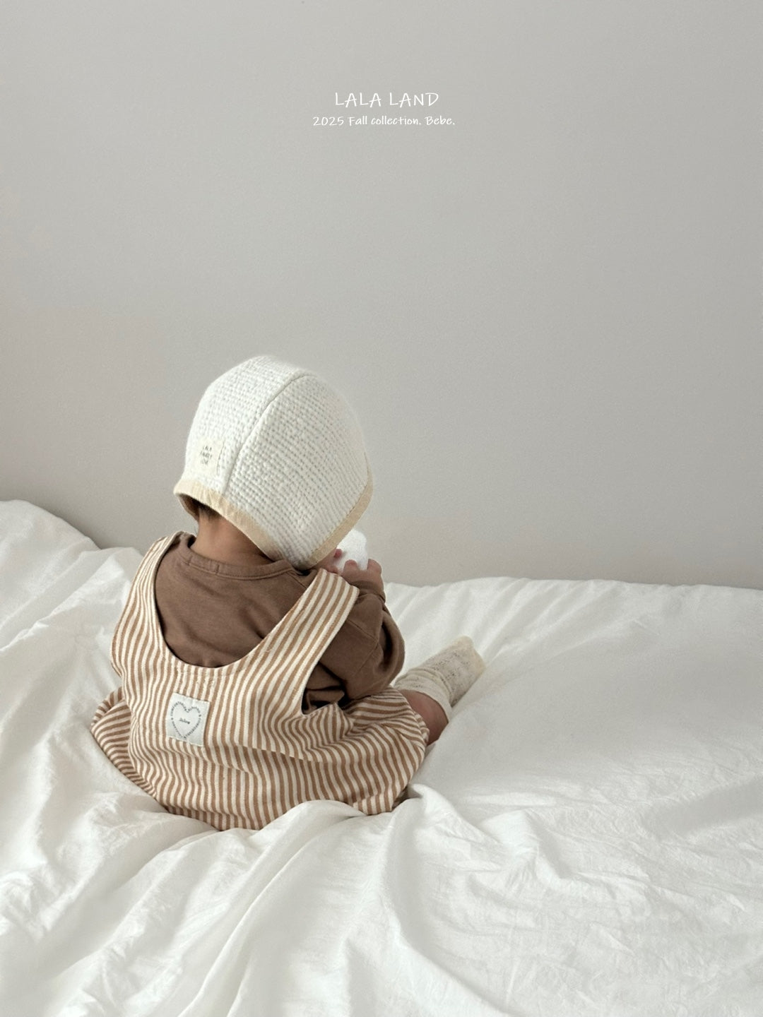 "Baguette Stripe Suspender Romper
