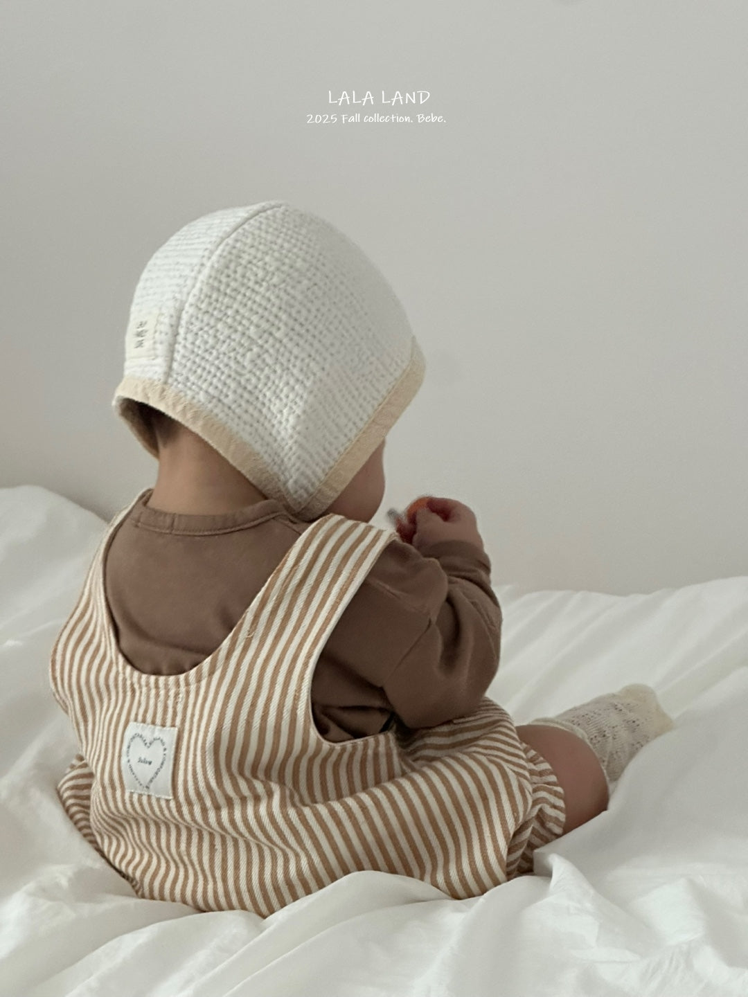 "Baguette Stripe Suspender Romper