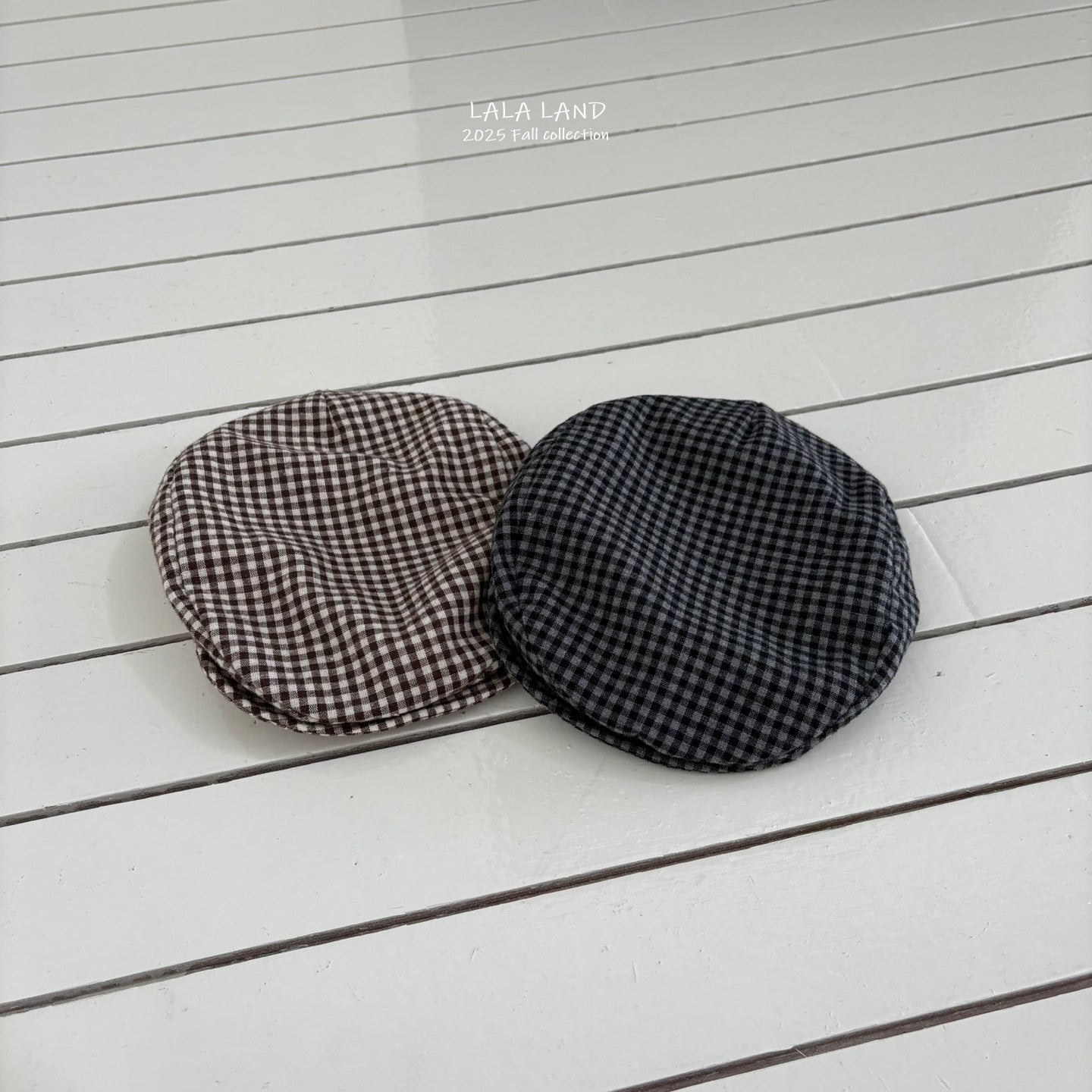 Kids Gingham Flat Cap
