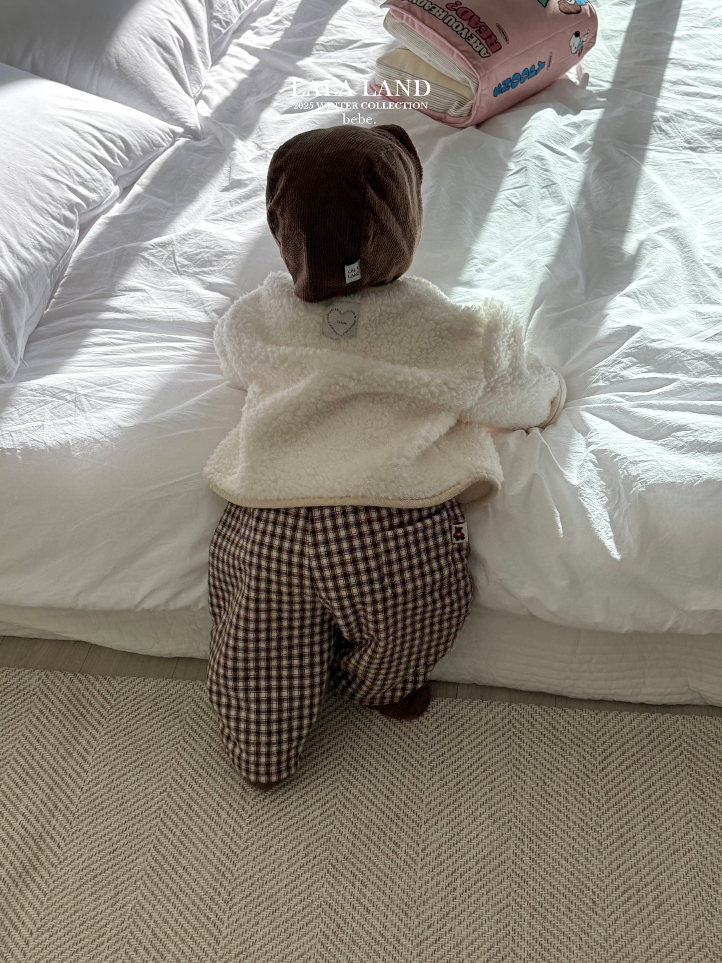 Bebe Check Fleece Pants