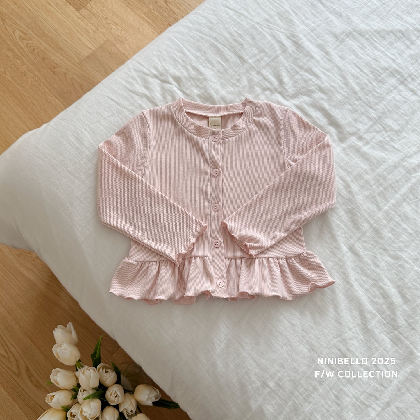Ribbed Ruffle Cardigan