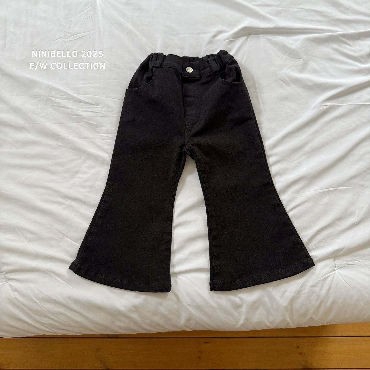 Ribbon Denim Bootcut Pants